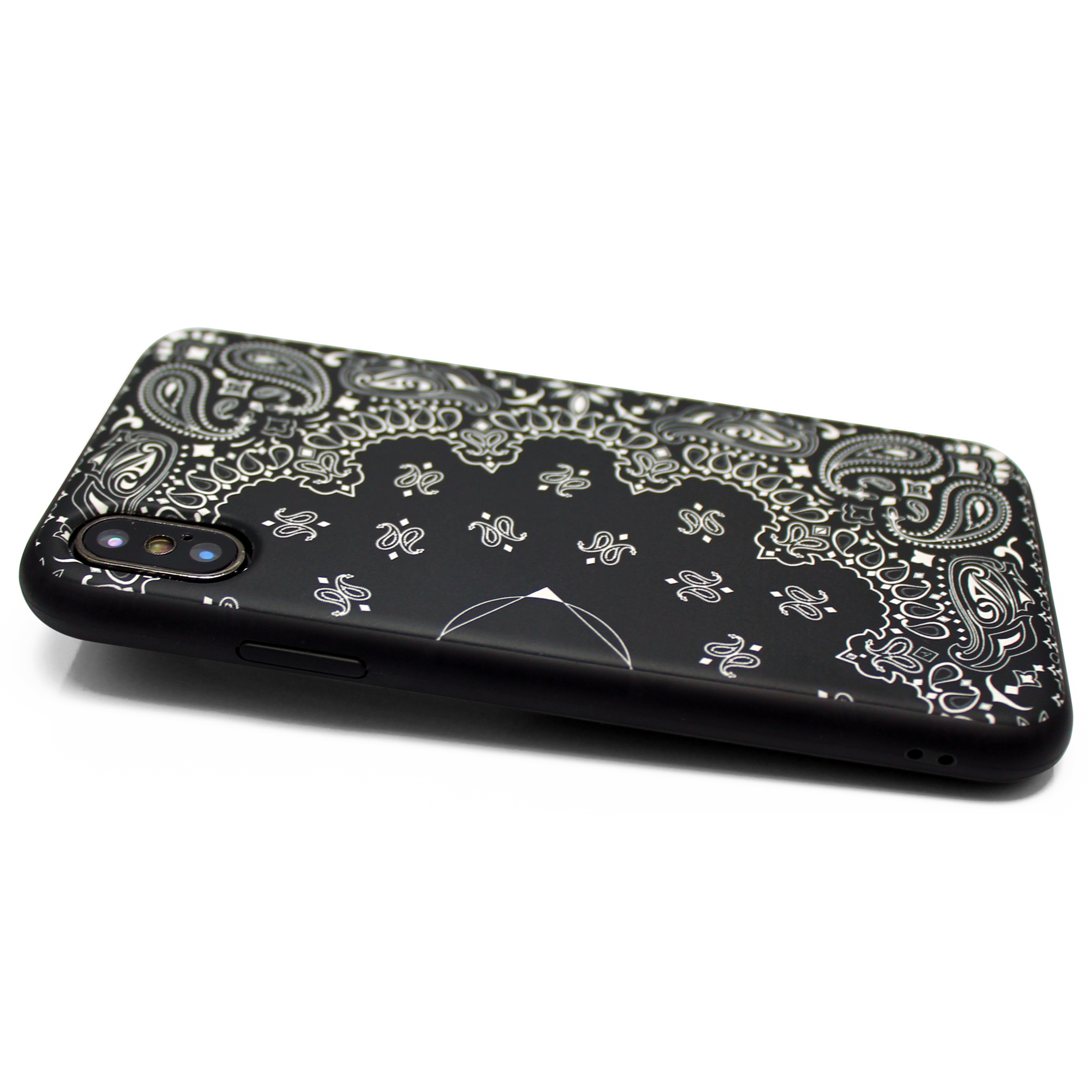 Iphonexsmaxケース Iphonexsmaxカバー レザーケースカバー ペイズリー ブラック Paisley Iichi ハンドメイド クラフト作品 手仕事品の通販