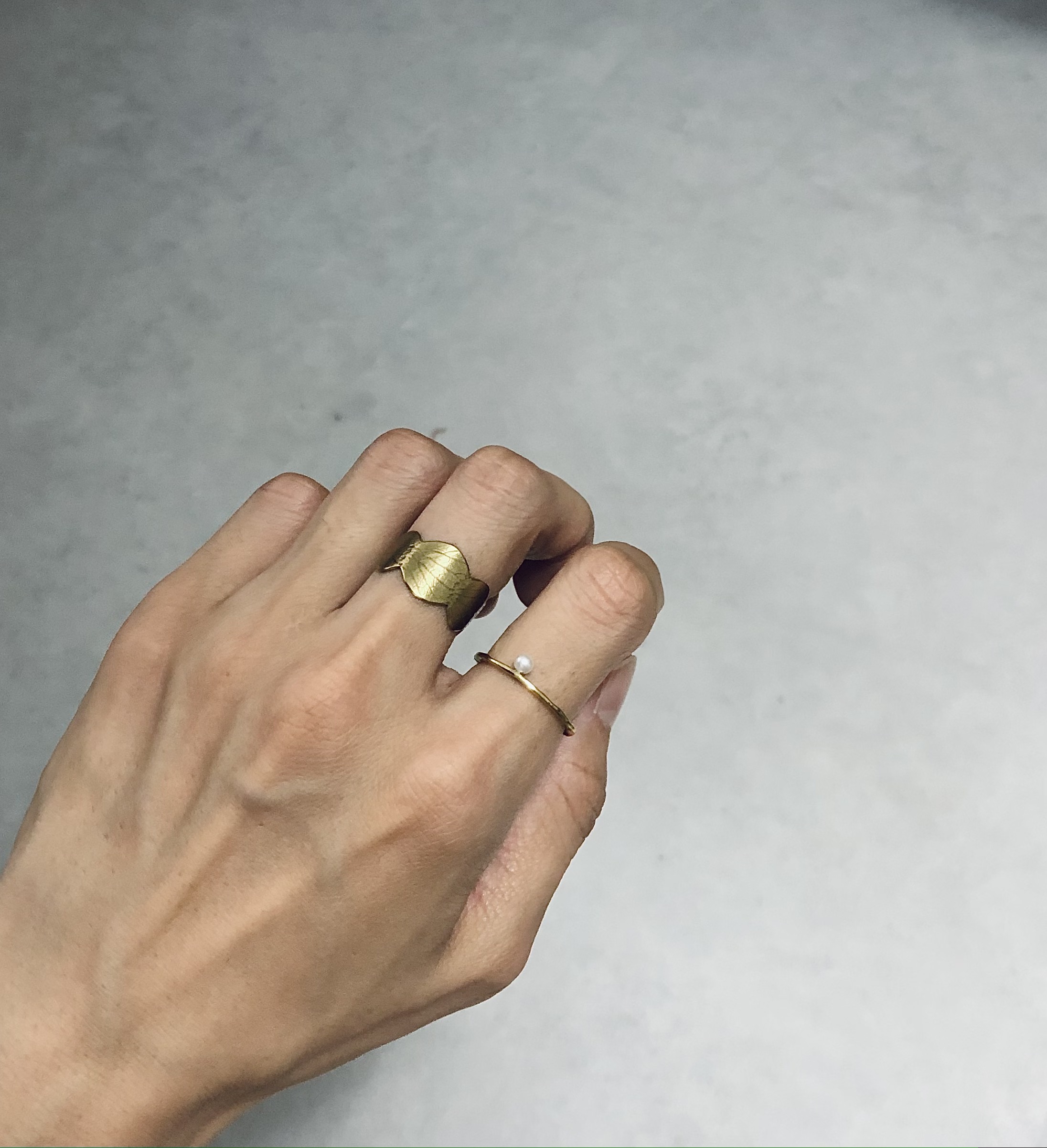 真鍮リング 葉っぱリングbrass Iichi ハンドメイド クラフト作品 手仕事品の通販