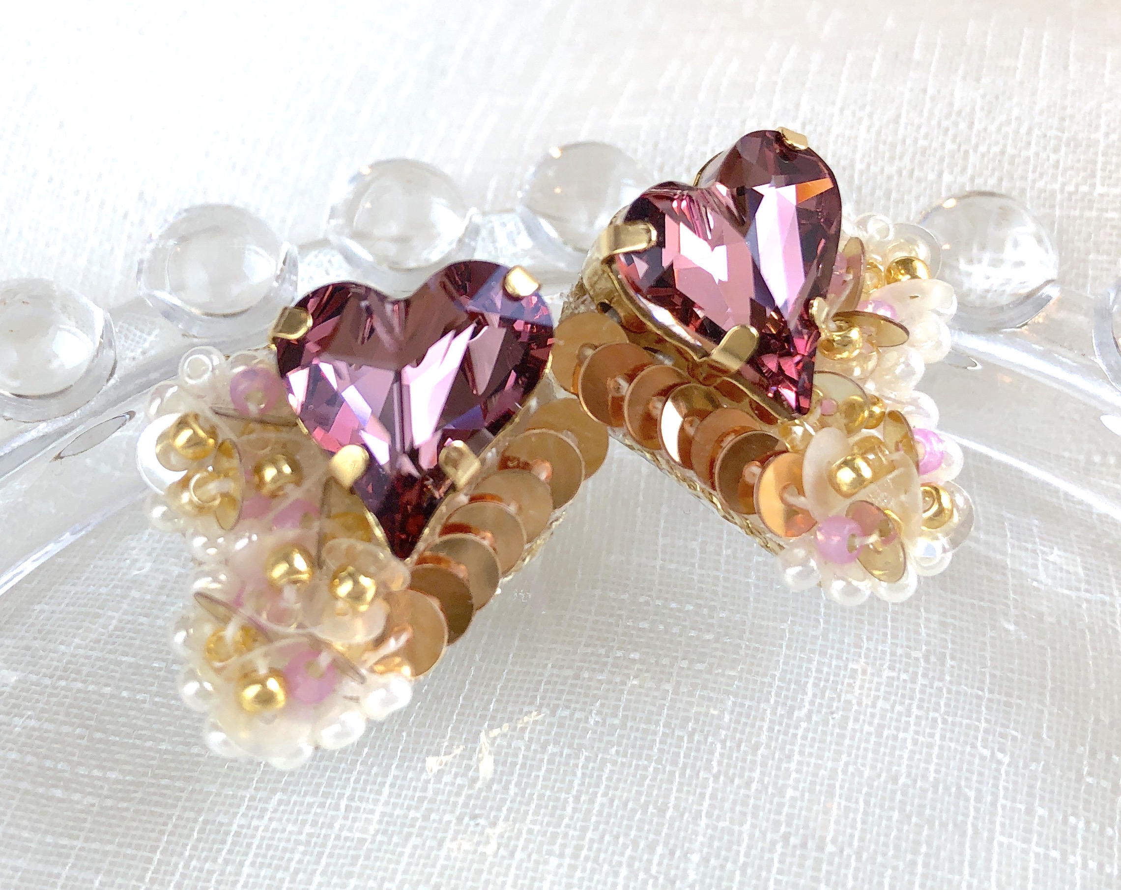 ビーズ刺繍ピアス No 98 Iichi ハンドメイド クラフト作品 手仕事品の通販