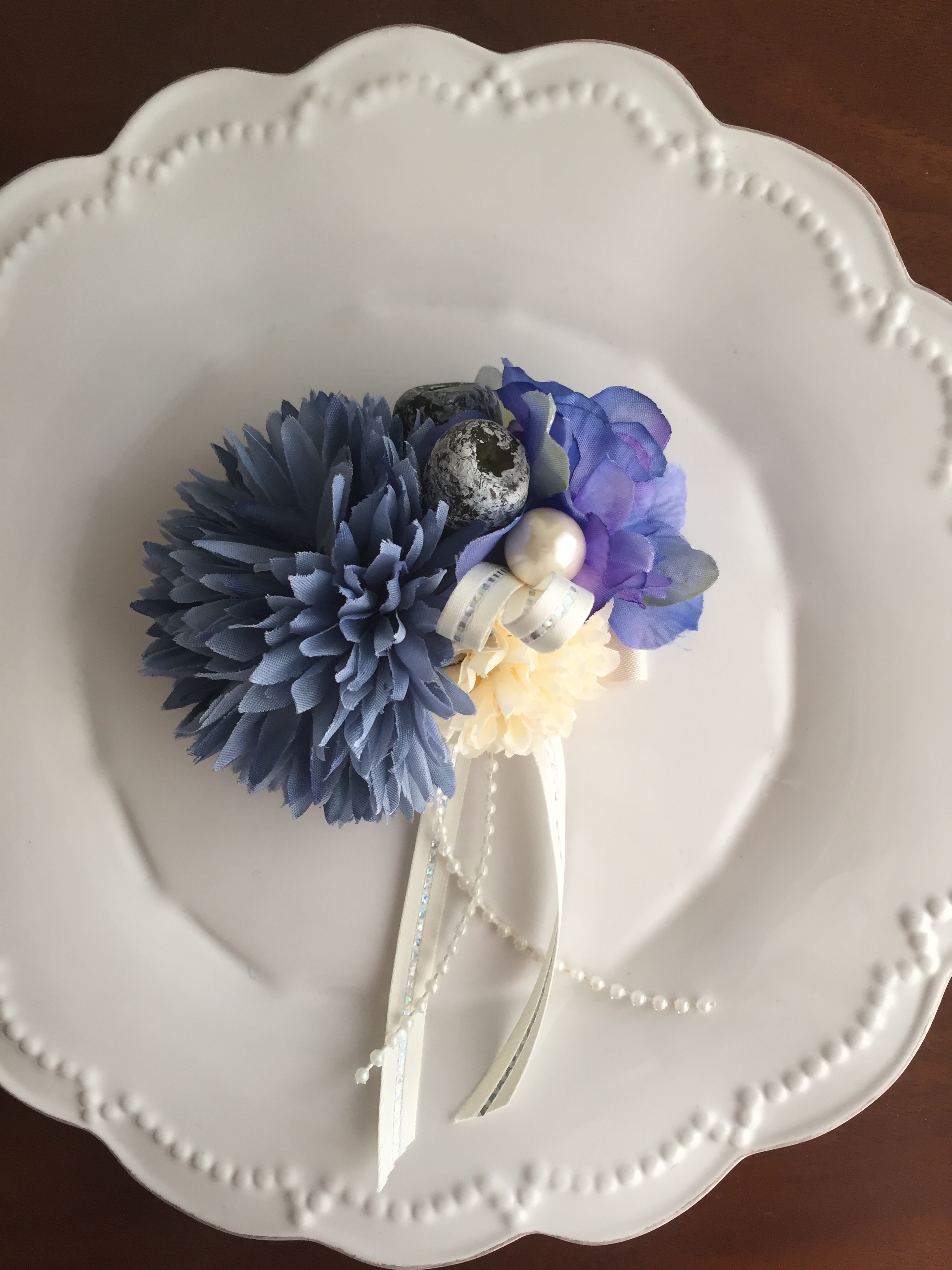 コサージュブルー Iichi ハンドメイド クラフト作品 手仕事品の通販