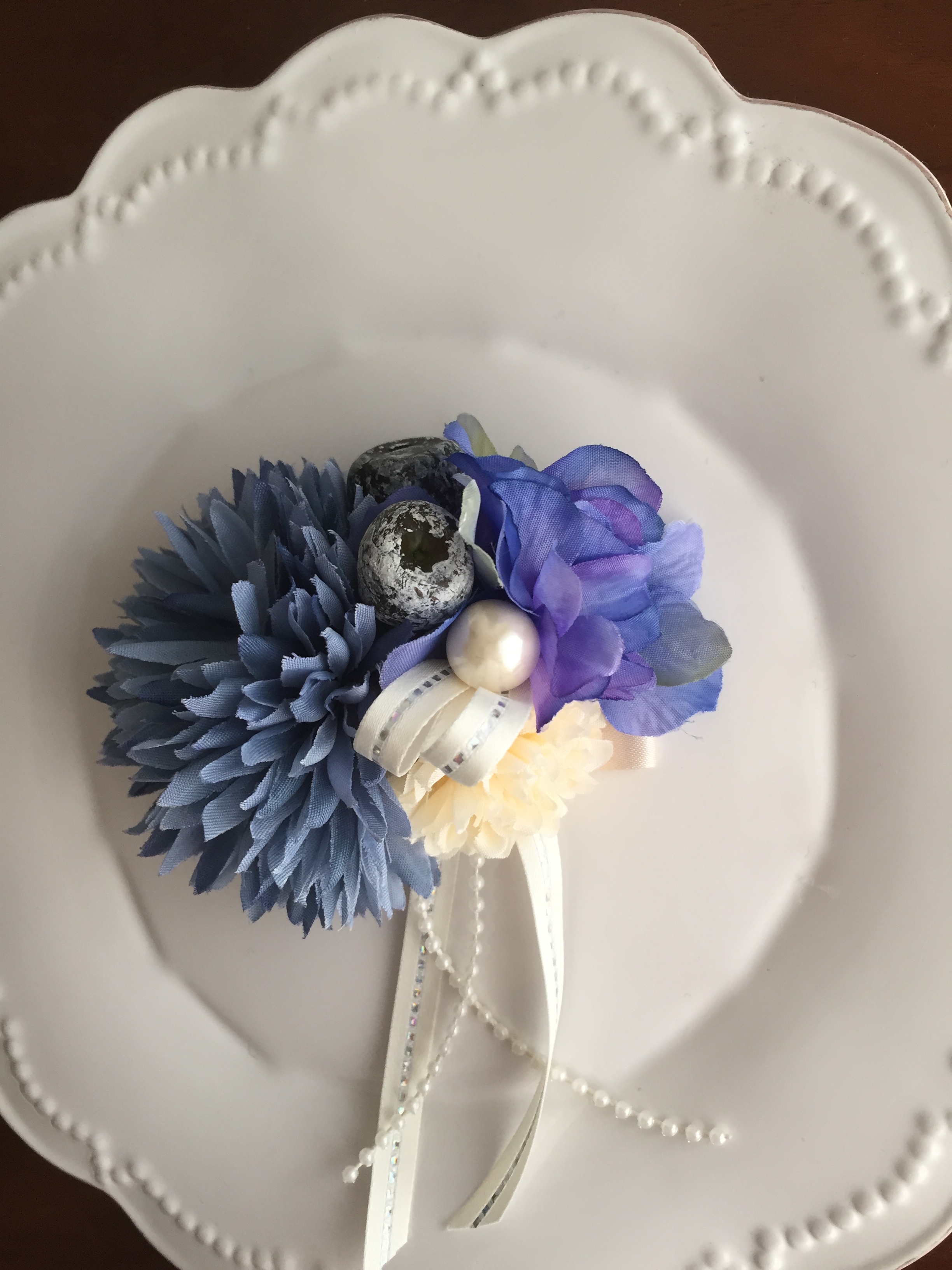 コサージュブルー Iichi ハンドメイド クラフト作品 手仕事品の通販