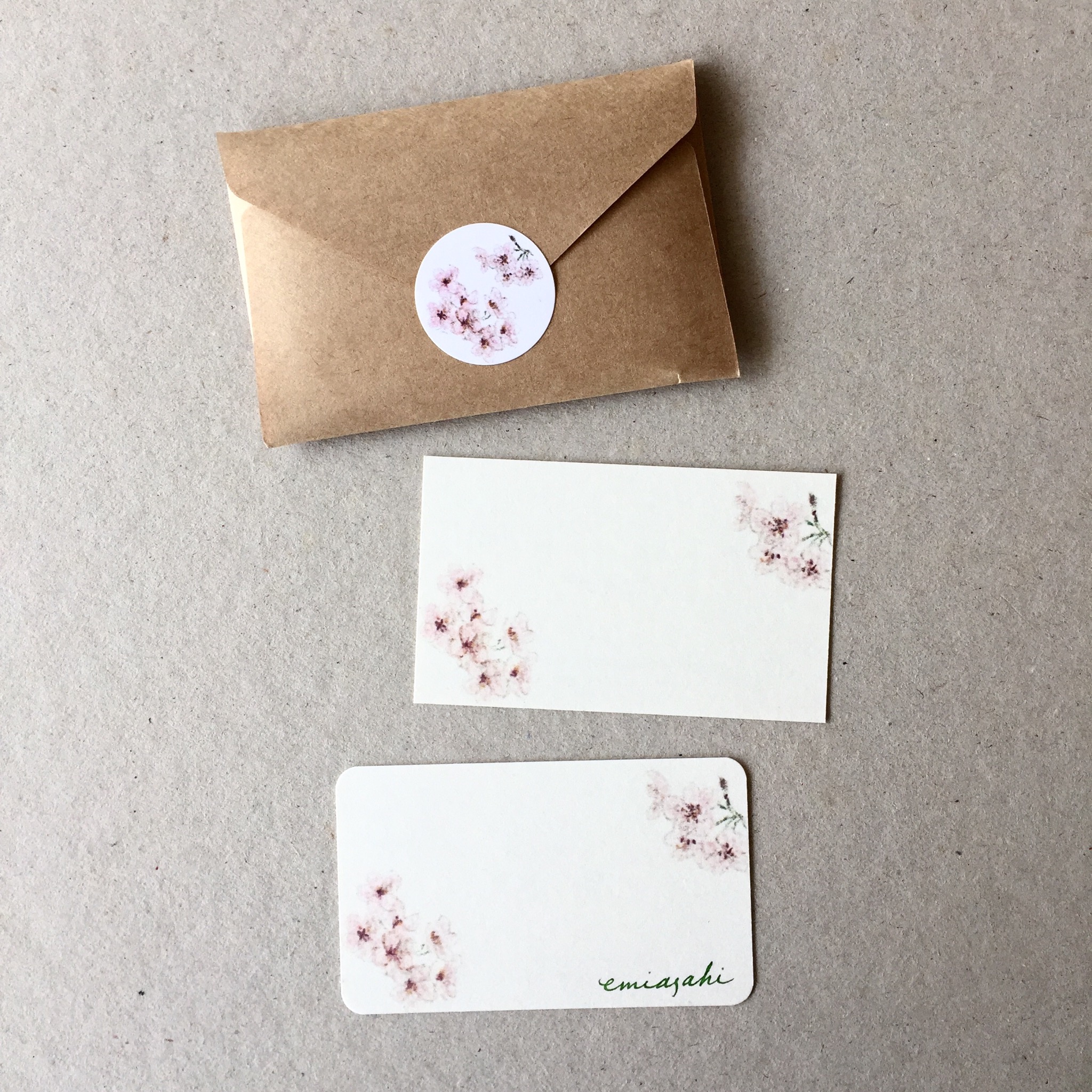 桜のメッセージカード 枚 Iichi ハンドメイド クラフト作品 手仕事品の通販