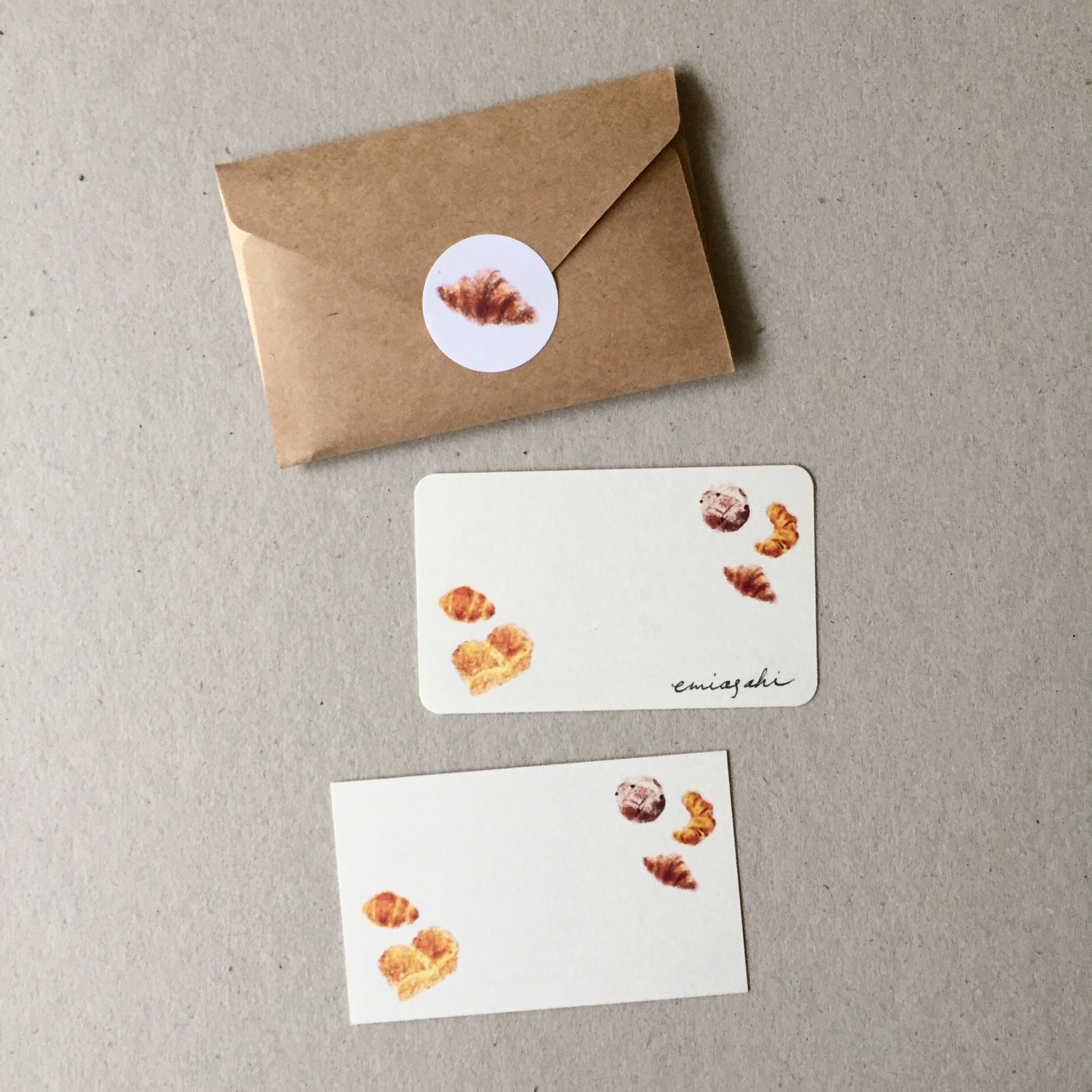パンのメッセージカード 枚 Iichi ハンドメイド クラフト作品 手仕事品の通販