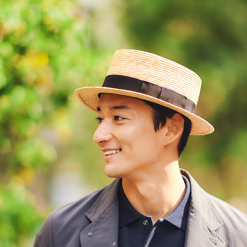 マラン オム 麦わら カンカン帽子 男性用 ストローハット グログランブラック 61cm Uk H047 Iichi ハンドメイド クラフト作品 手仕事品の通販