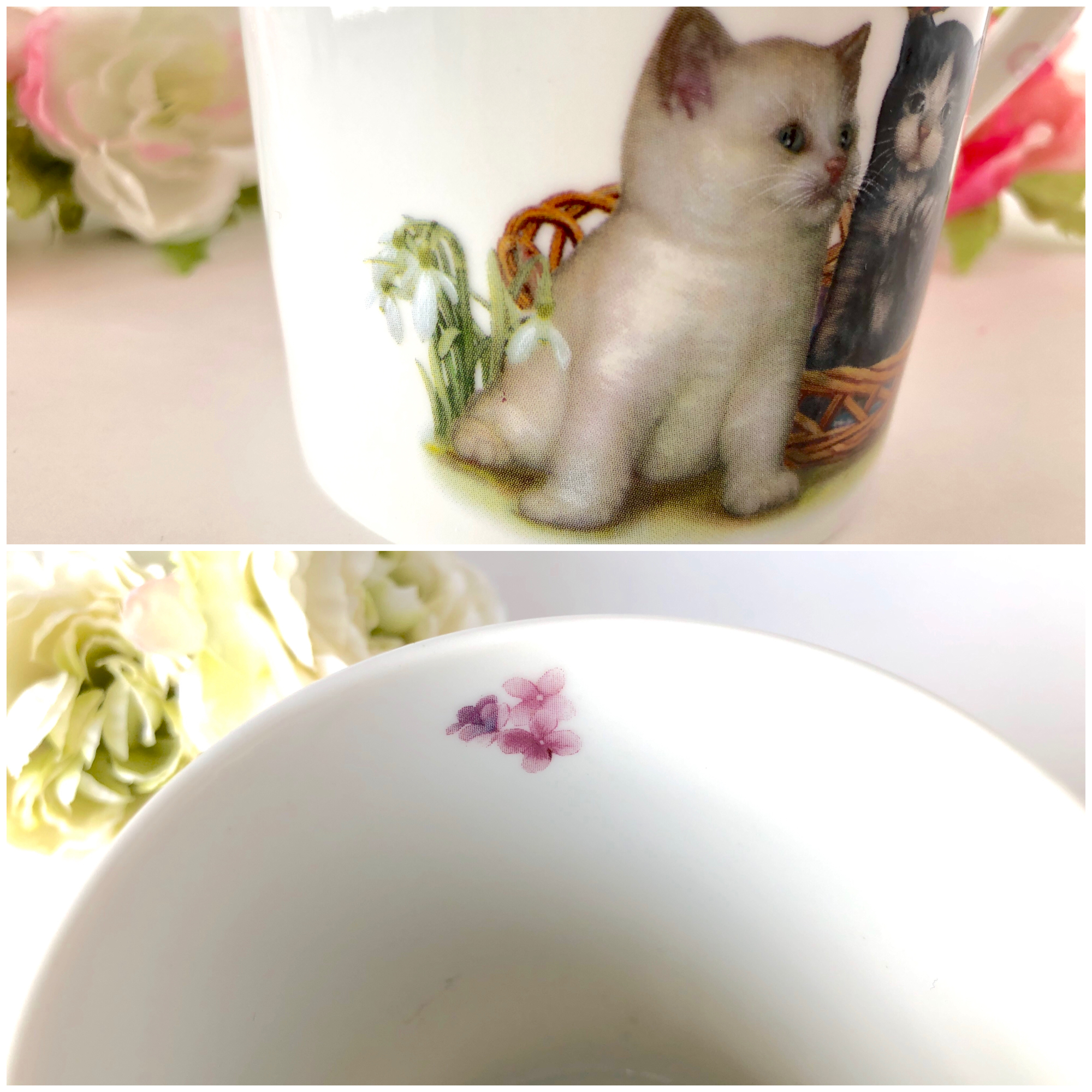 イニシャル入れ無料 可愛い子猫と蝶々のマグ Iichi ハンドメイド クラフト作品 手仕事品の通販