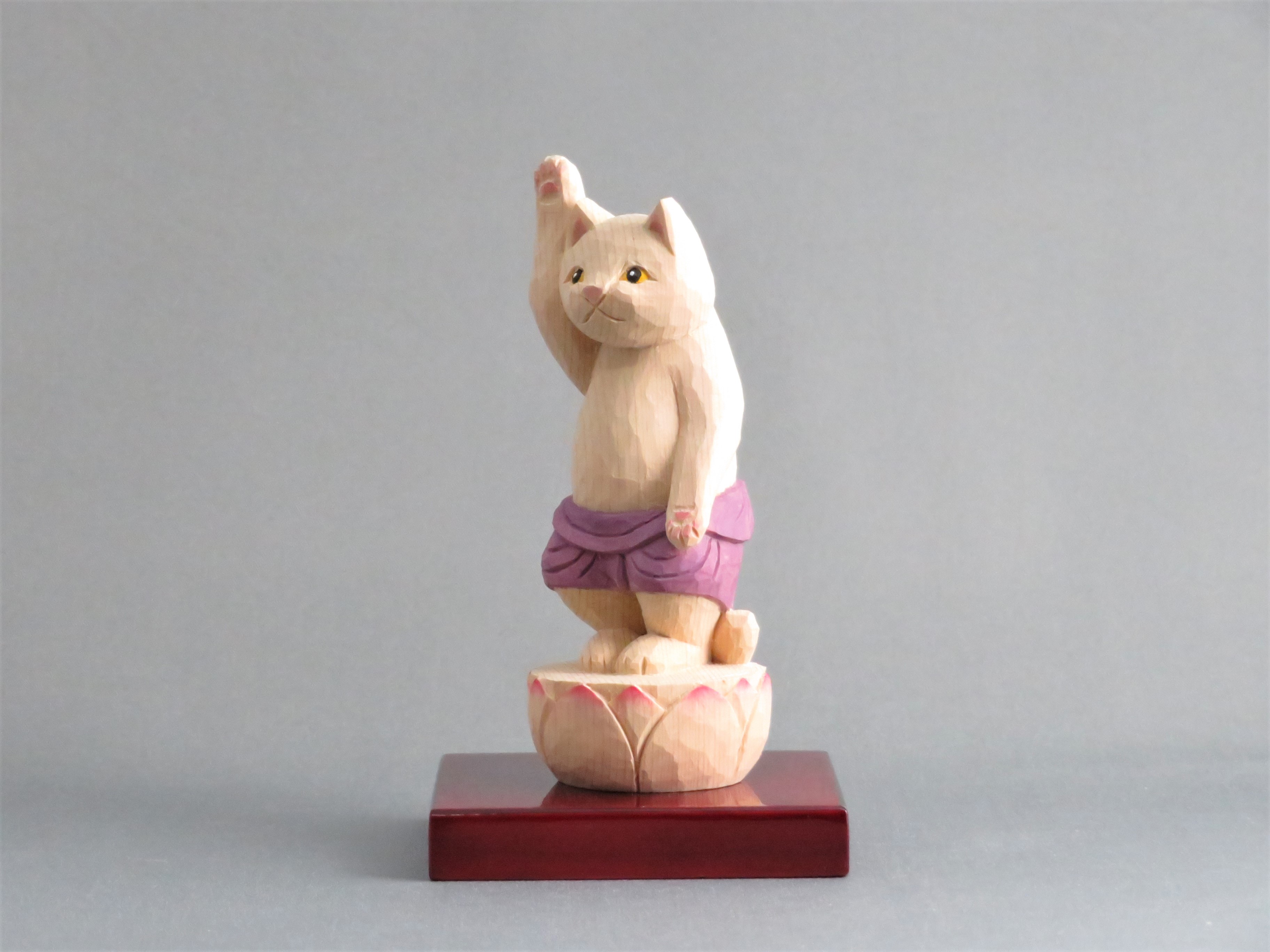 木彫り 誕生猫仏 猫仏1908 Iichi ハンドメイド クラフト作品 手仕事品の通販