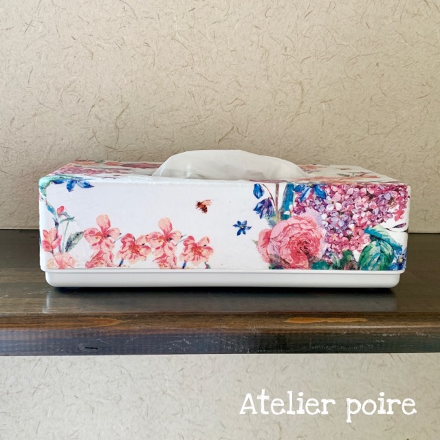 ボックスティッシュケース 色とりどりの花 Iichi ハンドメイド クラフト作品 手仕事品の通販