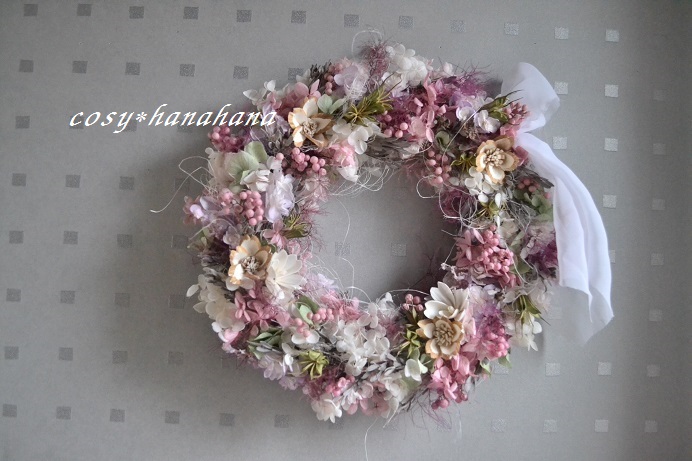 春霞みのくすみwreath Iichi ハンドメイド クラフト作品 手仕事品の通販