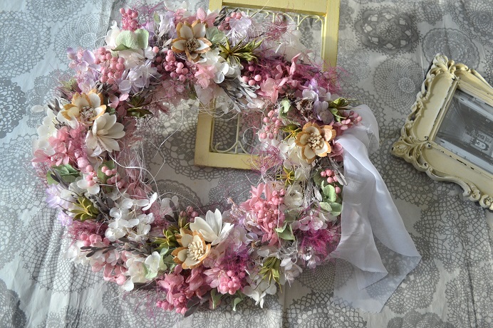 春霞みのくすみwreath Iichi ハンドメイド クラフト作品 手仕事品の通販