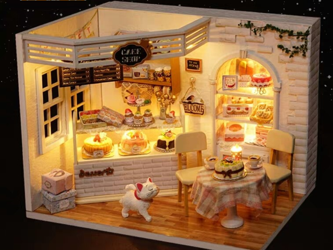 街角のケーキ屋 ミニチュア ドールハウス 完成品 Iichi ハンドメイド クラフト作品 手仕事品の通販
