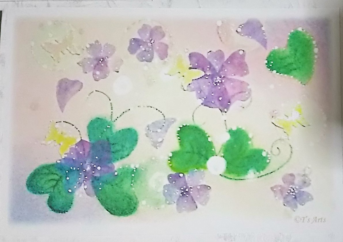 スミレの花絵葉書 春のポストカード3枚セット パステルアート Iichi ハンドメイド クラフト作品 手仕事品の通販