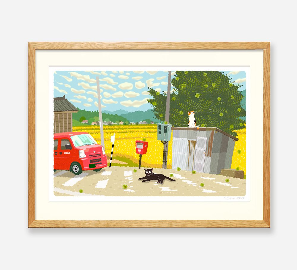 イラストフレーム 33 栗の木と郵便車 Iichi ハンドメイド クラフト作品 手仕事品の通販