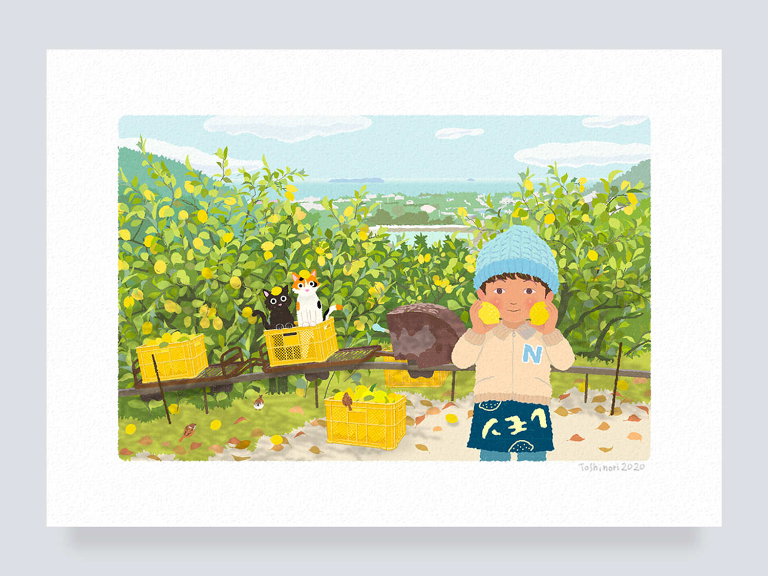 イラストフレーム 26 レモン畑のモノレール Iichi ハンドメイド
