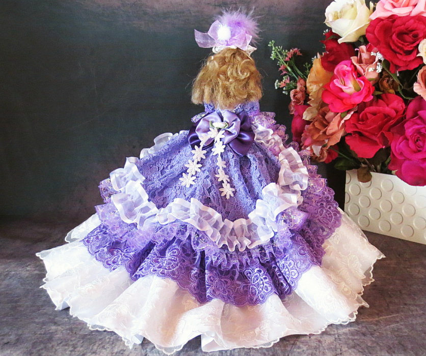 ドール服 オーバー トレーン ドールドレス 着せ替え 紫陽花の花束 フリフリ Iichi ハンドメイド クラフト作品 手仕事品の通販