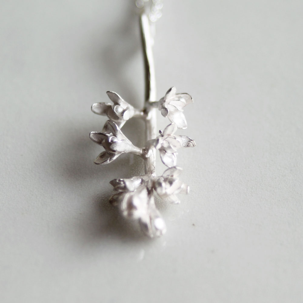 Sv925 オリーブの花のネックレス Iichi ハンドメイド クラフト作品 手仕事品の通販