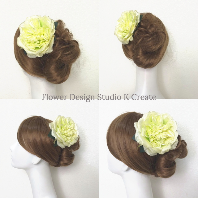 フラメンコ フローレス 浴衣髪飾りに イエローグリン の薔薇の髪飾り Iichi ハンドメイド クラフト作品 手仕事品の通販