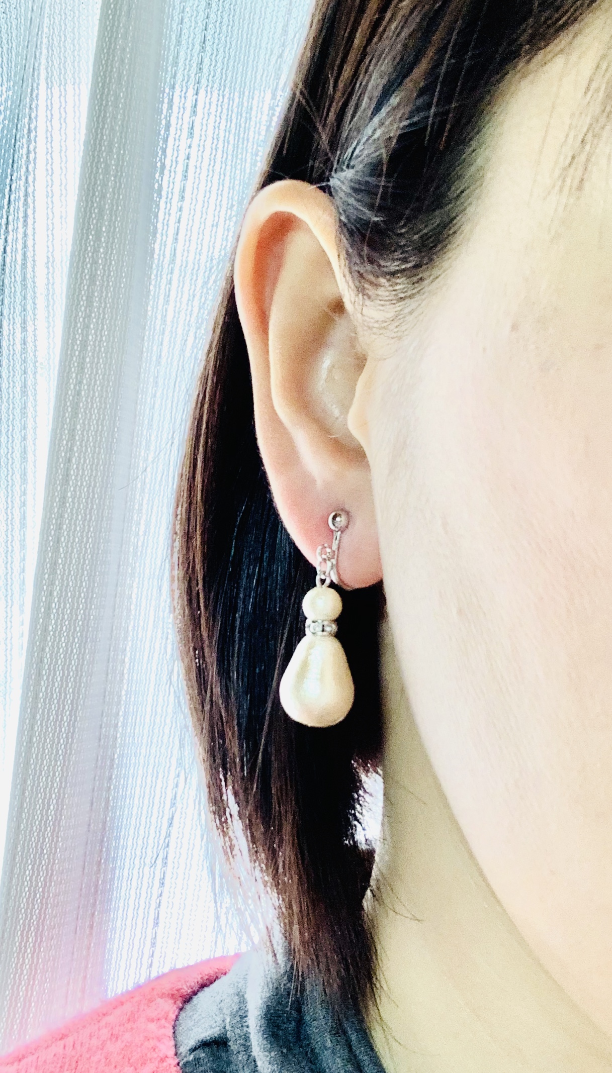 2種のコットンパールとロンデルのイヤリング Iichi ハンドメイド クラフト作品 手仕事品の通販