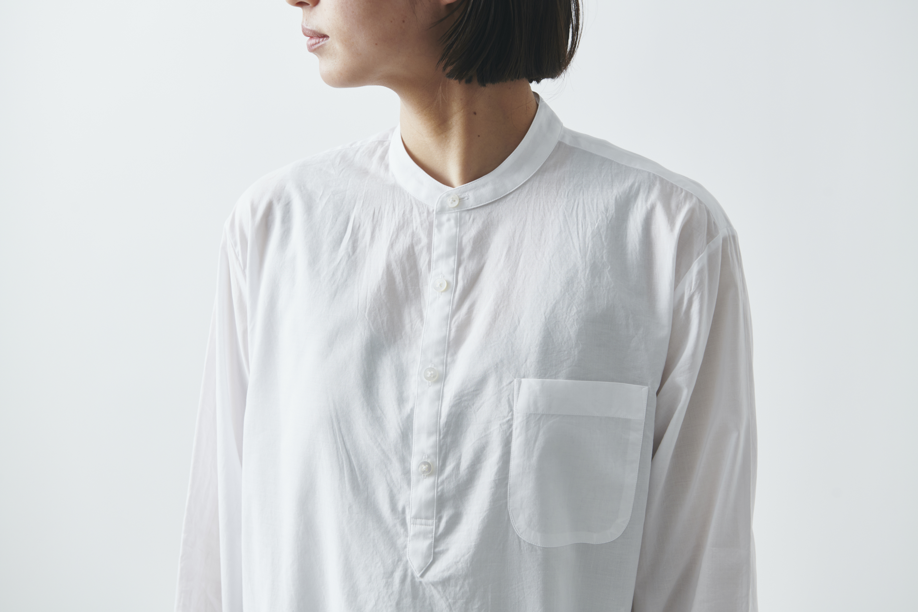 HANDROOM WOMEN'S クルタシャツ（ホワイト） | iichi ハンドメイド 