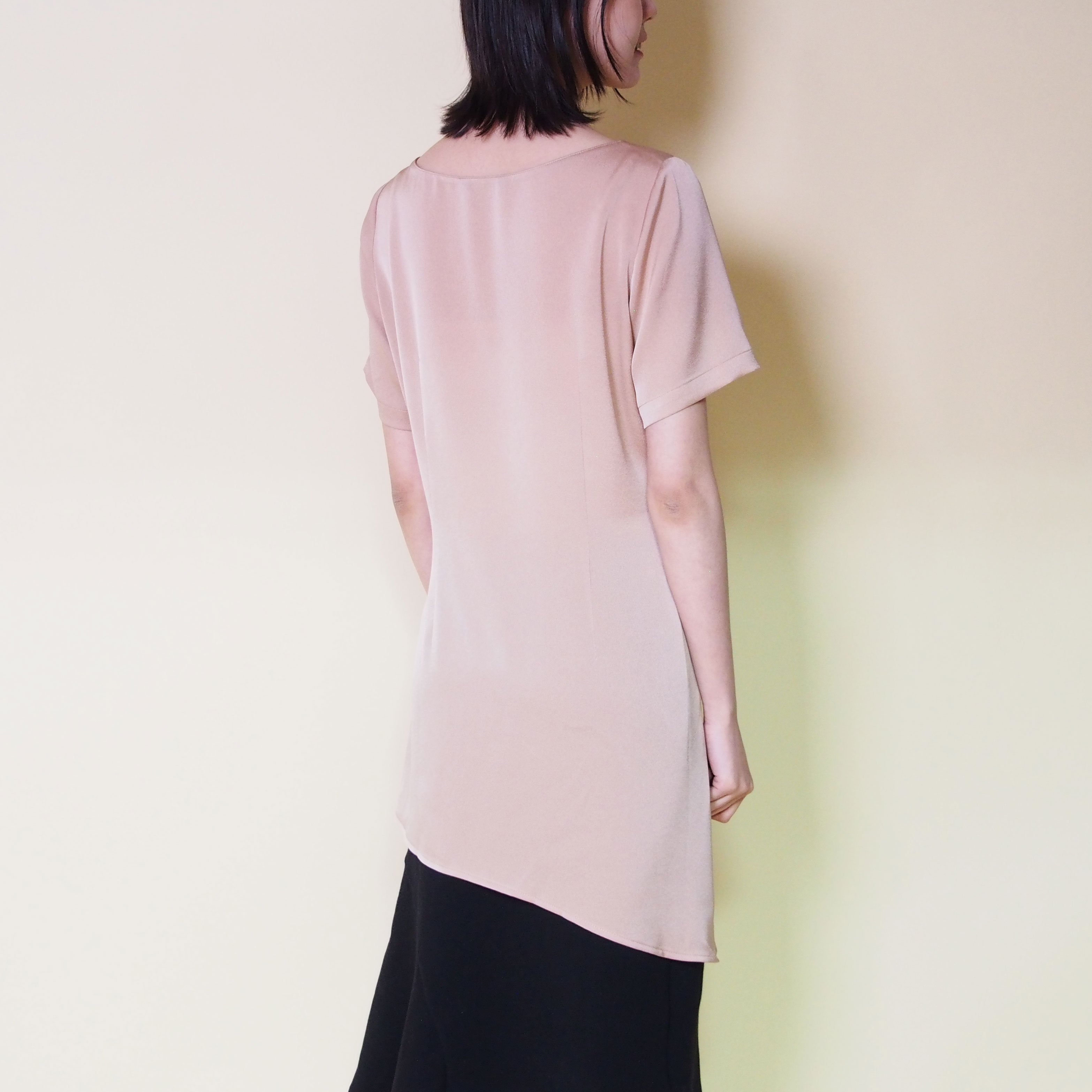 数量限定ハンドメイド送料無料 前リボンのチュニックブラウスベージュ Iichi ハンドメイド クラフト作品 手仕事品の通販