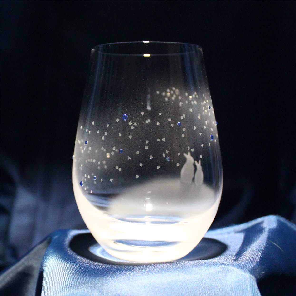 青い天の川へ うさぎモチーフのタンブラーグラス Iichi ハンドメイド クラフト作品 手仕事品の通販