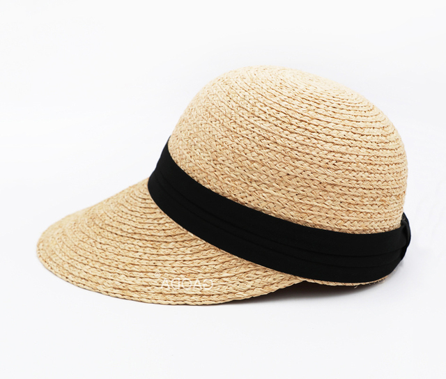 New 大人用 個性的な麦わら帽子 黒 白2色のリボンのオプション Iichi ハンドメイド クラフト作品 手仕事品の通販