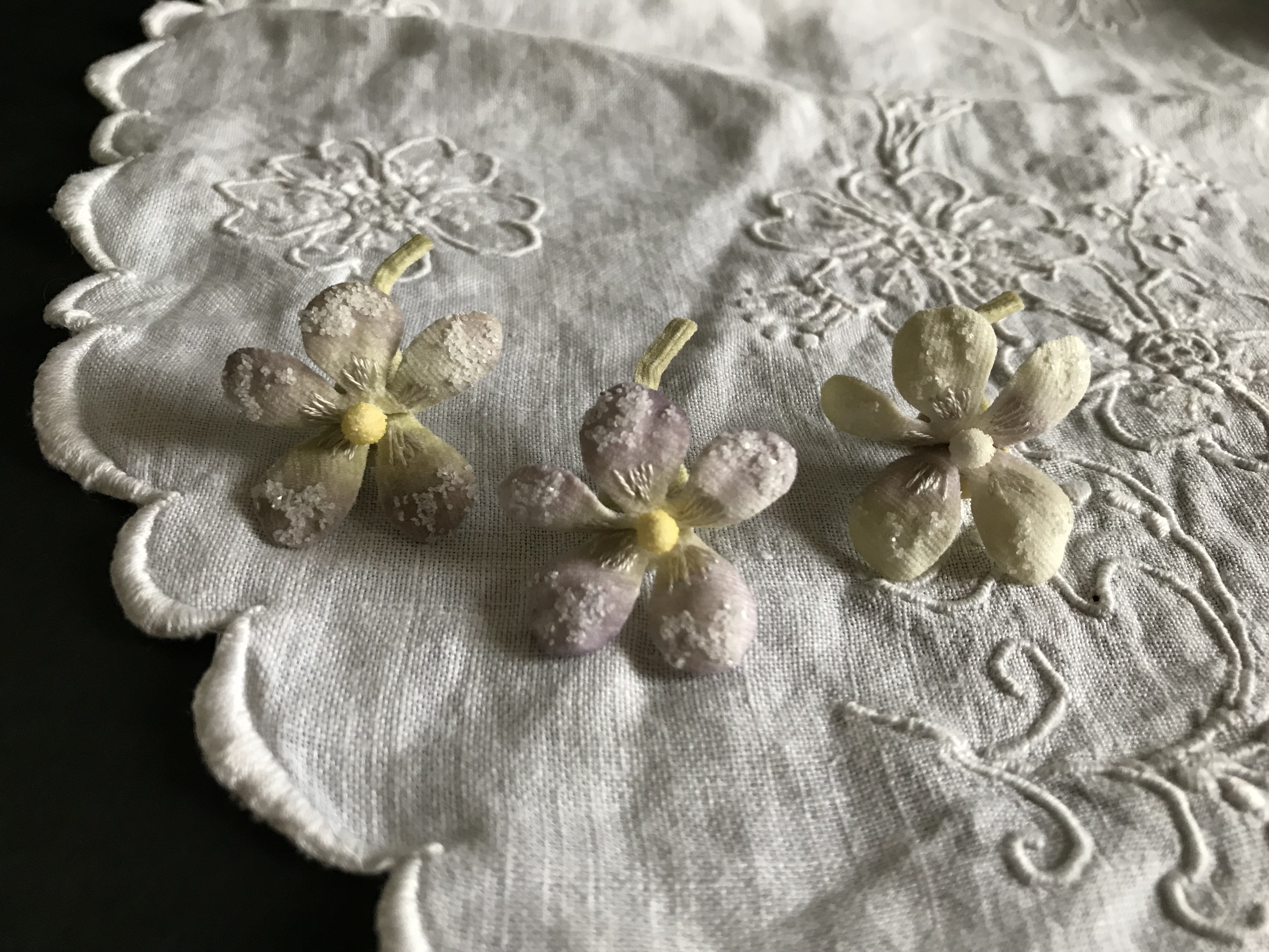 すみれの砂糖漬け 片耳用イヤリング Iichi ハンドメイド クラフト作品 手仕事品の通販