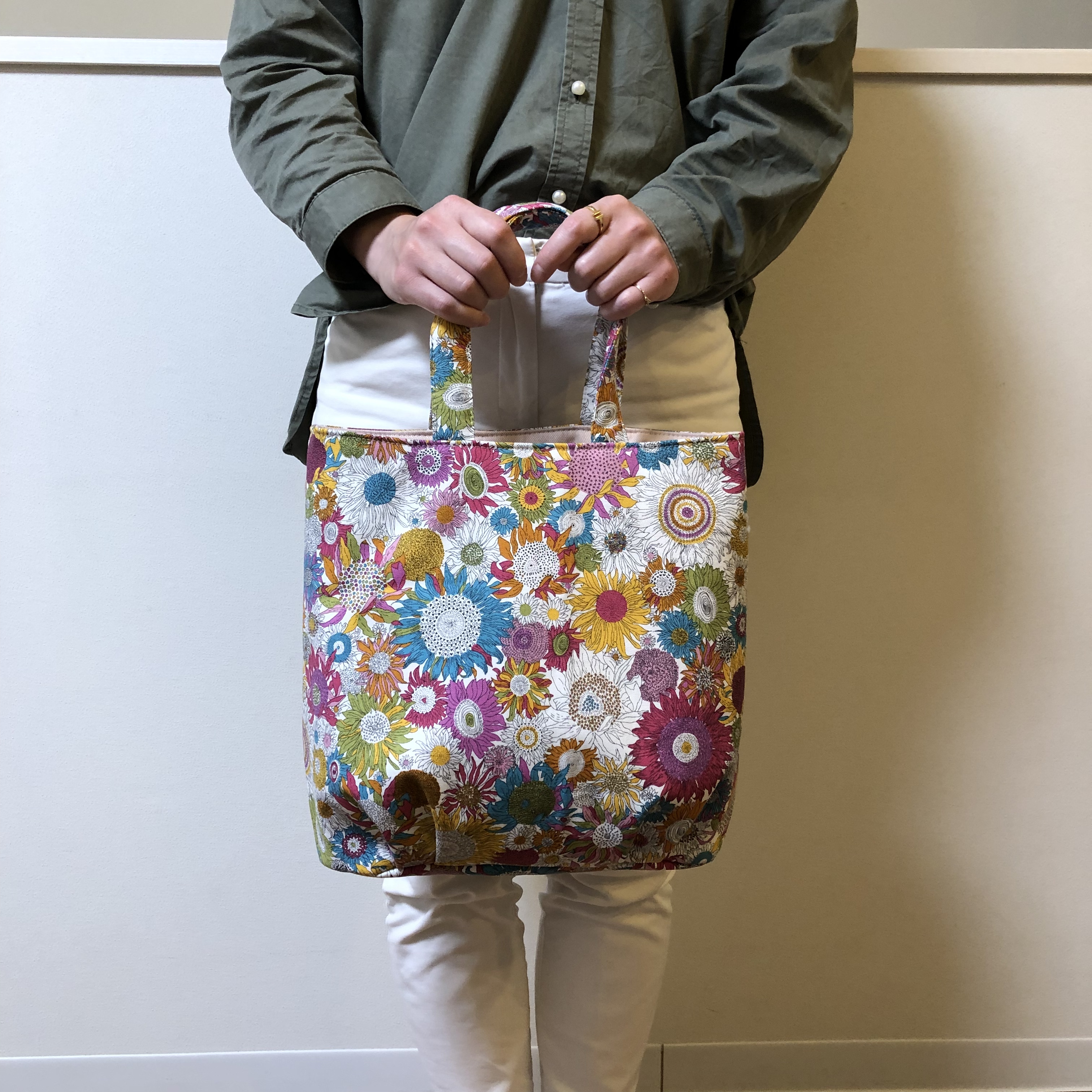 バケツトート リバティプリント 帆布 Iichi ハンドメイド クラフト作品 手仕事品の通販