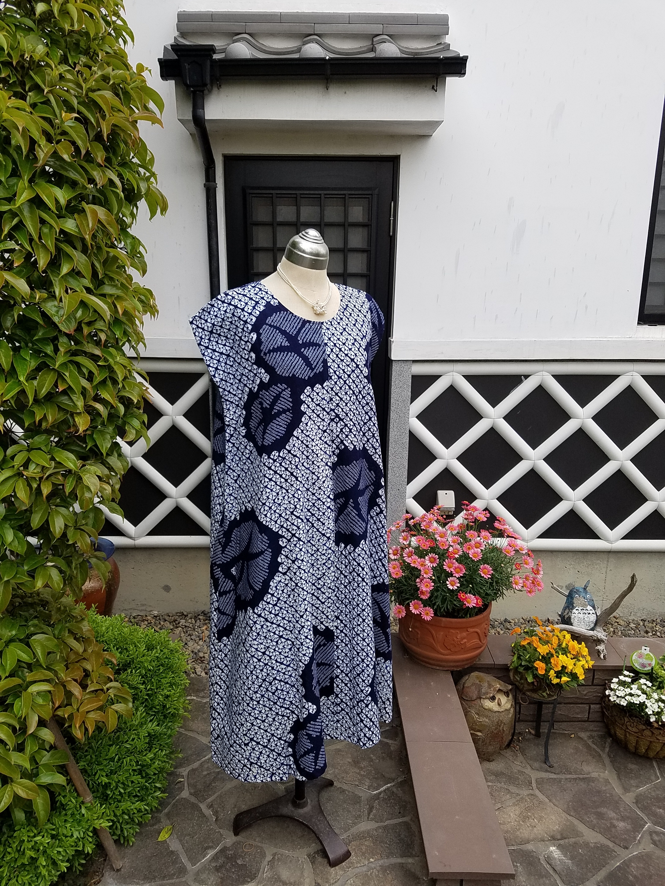 着物リメイク 手作り 涼しい 有松絞り ワンピース Iichi ハンドメイド クラフト作品 手仕事品の通販