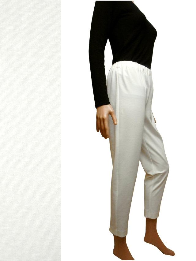 パンツ ゆったりストレッチ パンツ M ウエストゴム紐 オフホワイト レーヨン混紡 Iichi ハンドメイド クラフト作品 手仕事品の通販