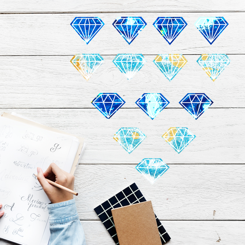 フレークシール 地球と宇宙のダイヤモンド 28枚入り Iichi ハンドメイド クラフト作品 手仕事品の通販