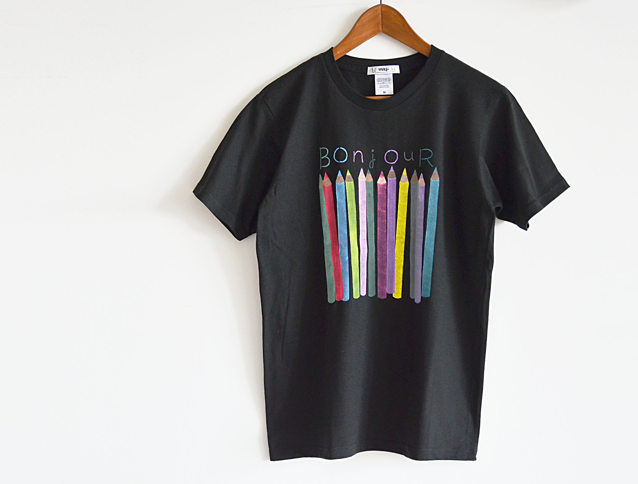 新作 おとな用 色えんぴつ Tシャツ メンズサイズ ブラック おそろいコーデでおでかけ Iichi ハンドメイド クラフト作品 手仕事品の通販