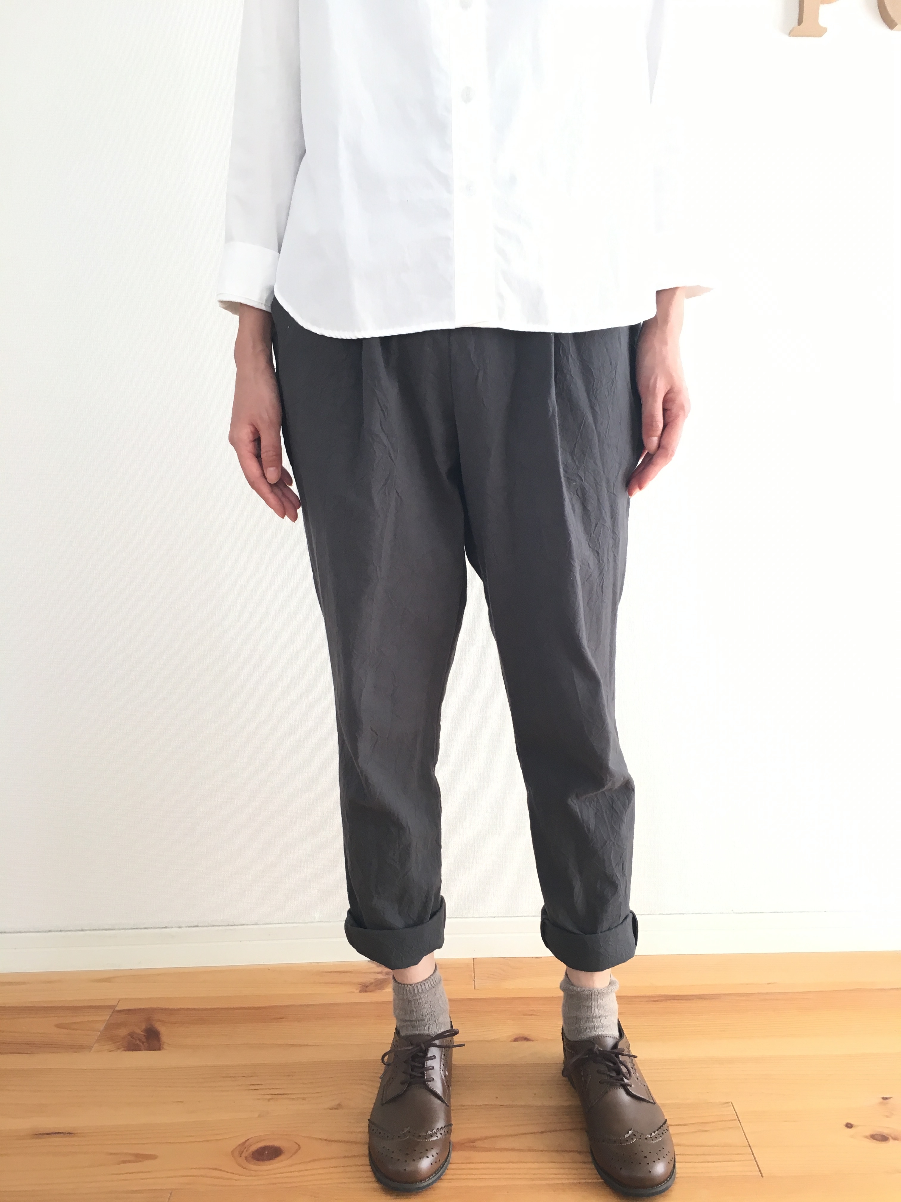 テーパードパンツ しわ加工 Iichi ハンドメイド クラフト作品 手仕事品の通販