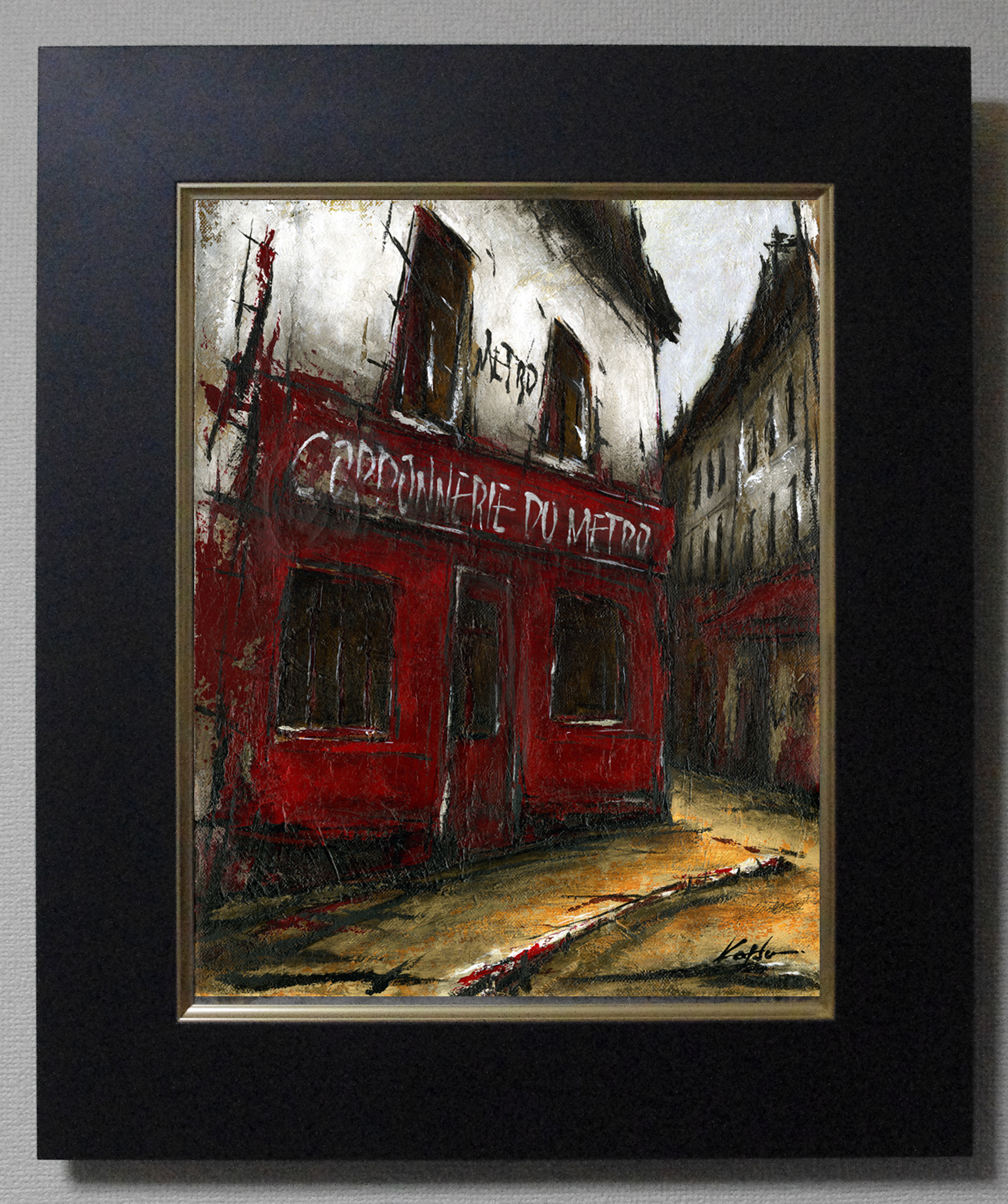 風景画 パリ 油絵「街角の靴屋」 | iichi ハンドメイド・クラフト作品 