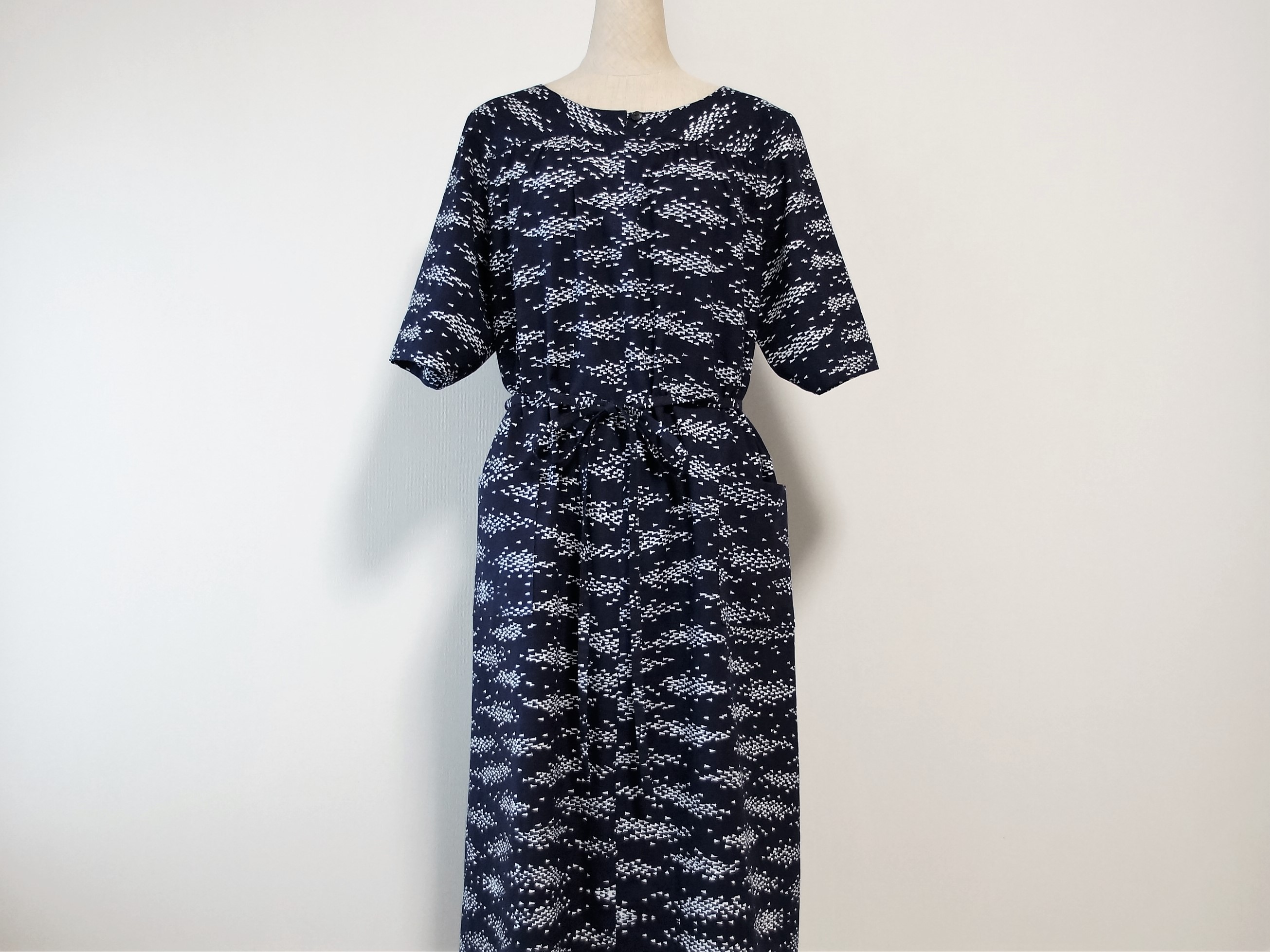 浴衣リメイク ５分袖のワンピース めだか Iichi ハンドメイド クラフト作品 手仕事品の通販