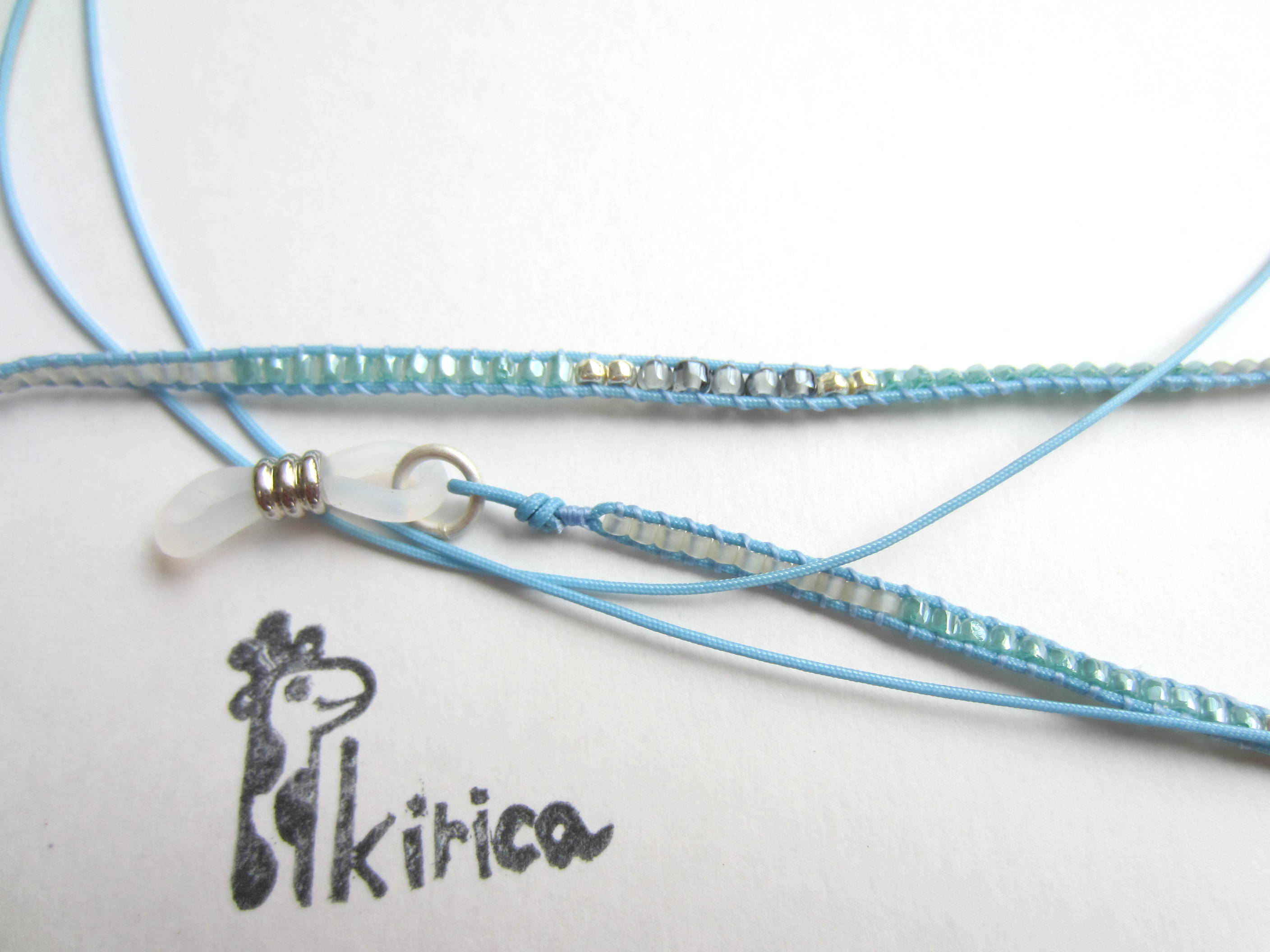 デリカビーズのグラスコード ブルー Iichi ハンドメイド クラフト作品 手仕事品の通販