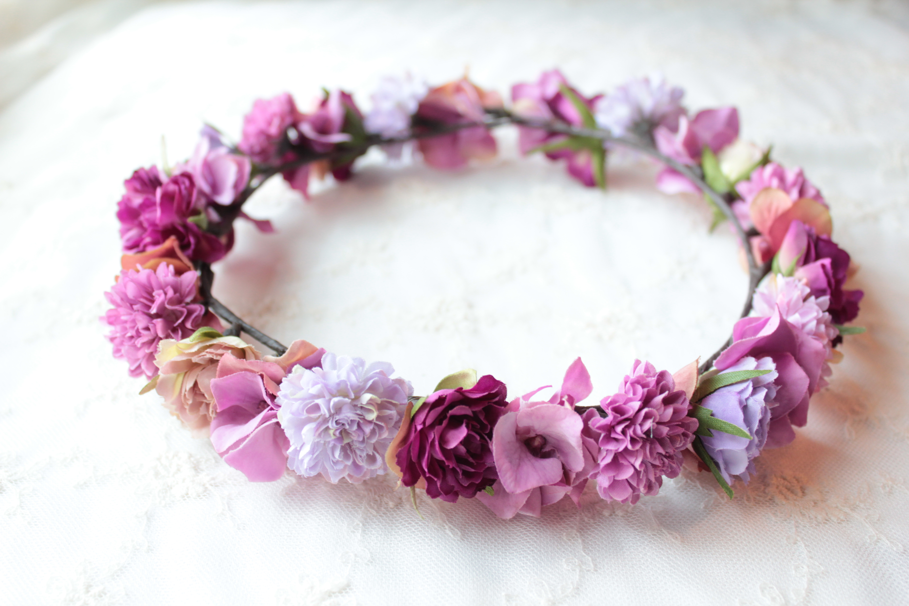 花かんむり ピンク＆パープルのグラデーション花冠 | iichi 