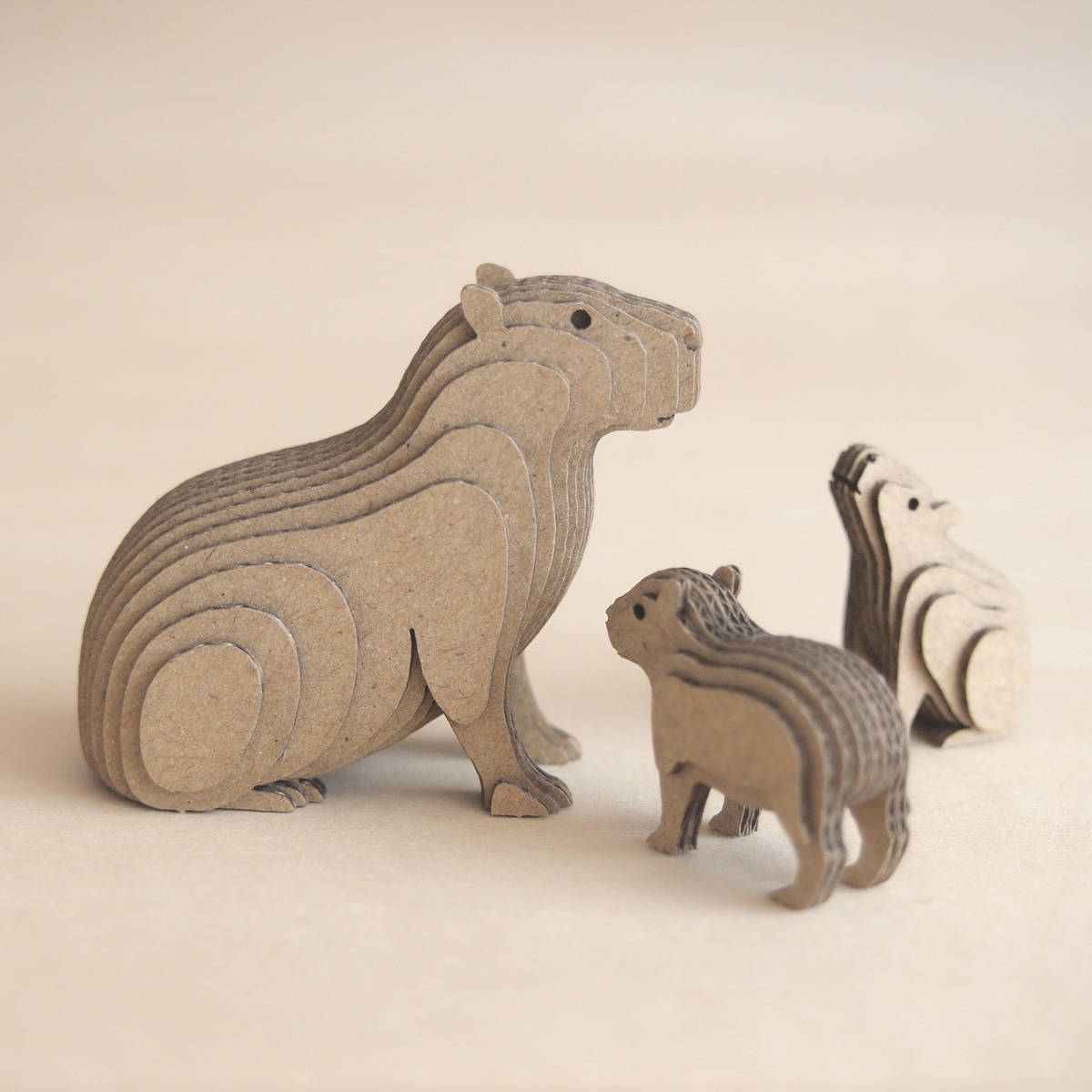 工作キット 段々動物園 カピバラの親子 座 Iichi ハンドメイド クラフト作品 手仕事品の通販