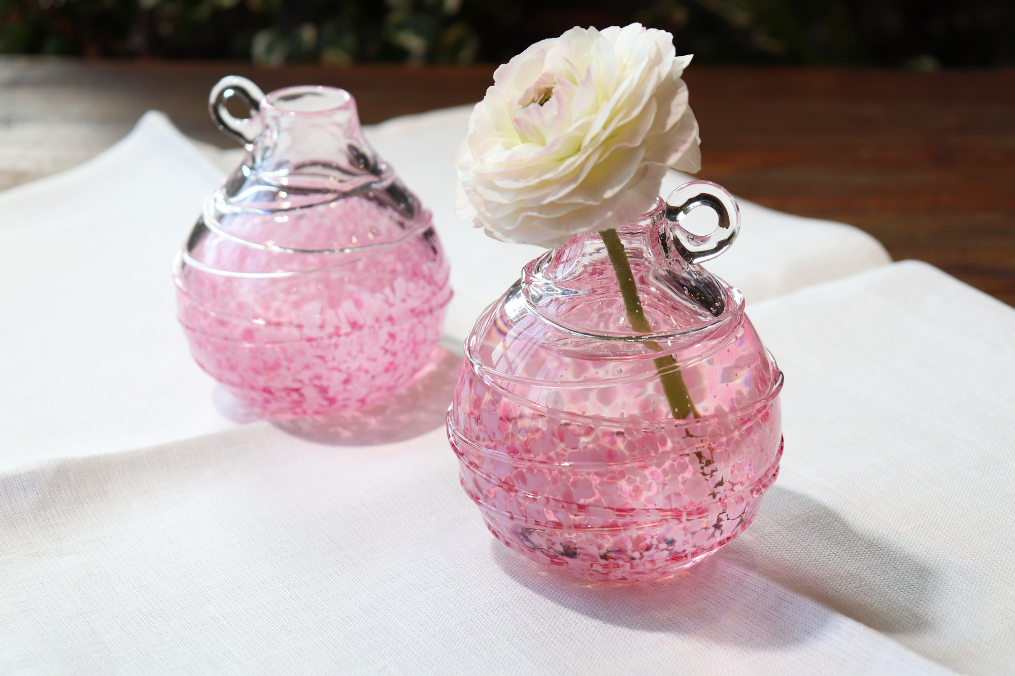 花色一輪挿し ピンク ガラスの贈り物 ギフト アトリエソラ 母の日 Iichi ハンドメイド クラフト作品 手仕事品の通販