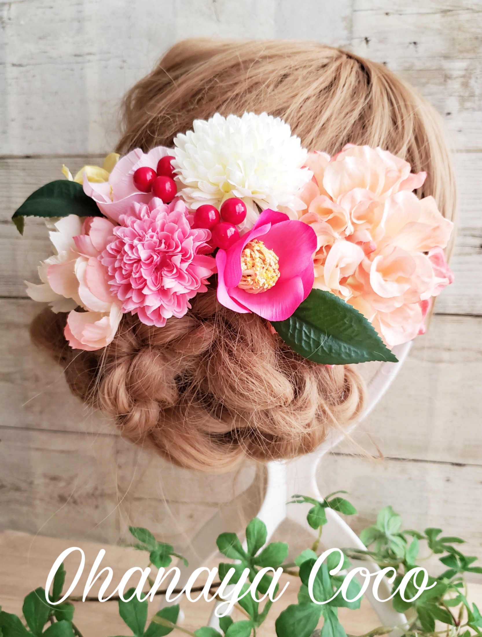 甘花 サーモンピンクの髪飾り10点set No561 Iichi ハンドメイド クラフト作品 手仕事品の通販