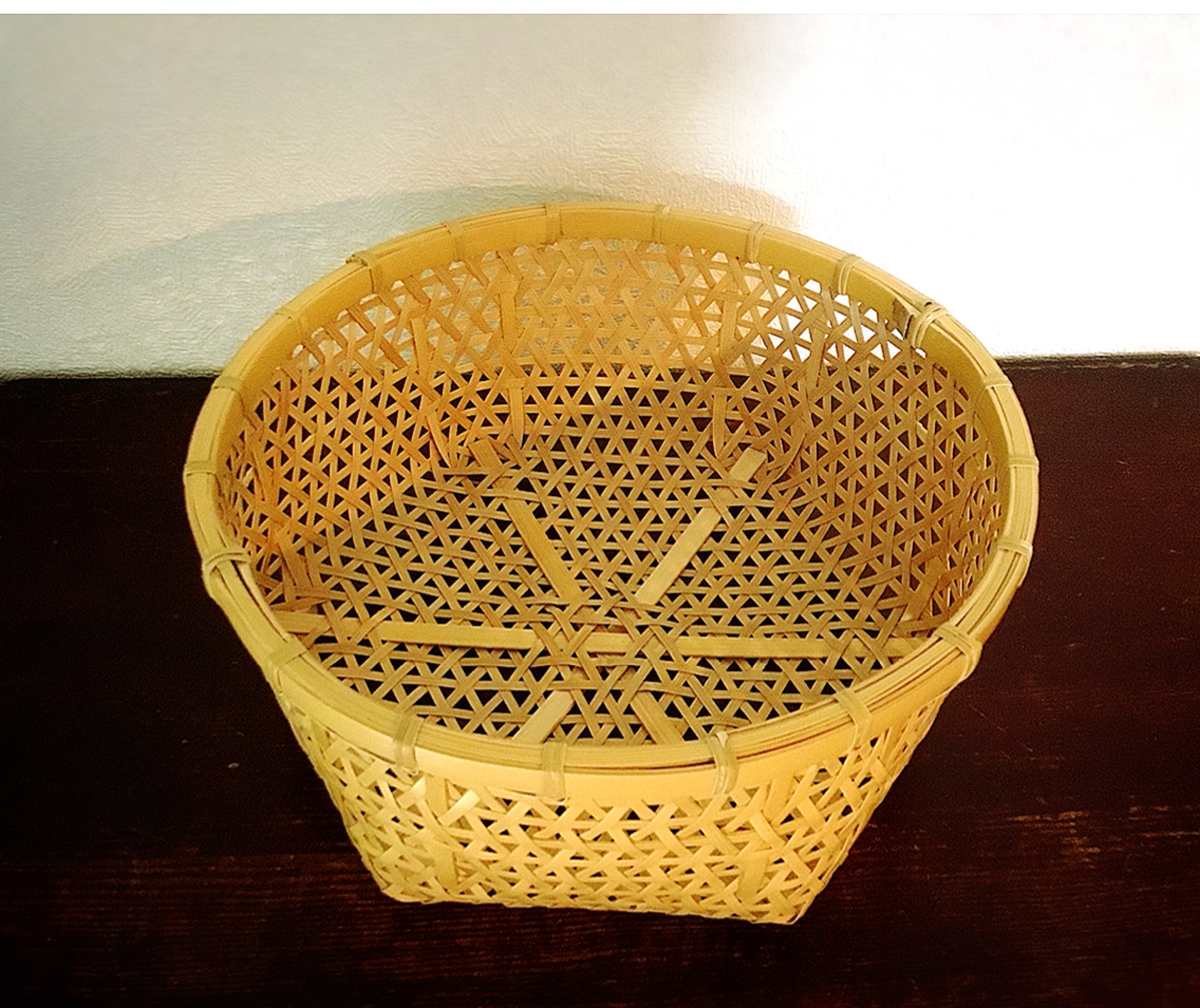 竹 麻の葉編み バスケット 整理カゴ 竹かご 竹籠 Iichi ハンドメイド クラフト作品 手仕事品の通販
