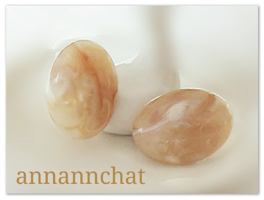 イタリア製 ヴィンテージ ナチュラル マーブル イヤリング ヌーディカラー Iichi ハンドメイド クラフト作品 手仕事品の通販