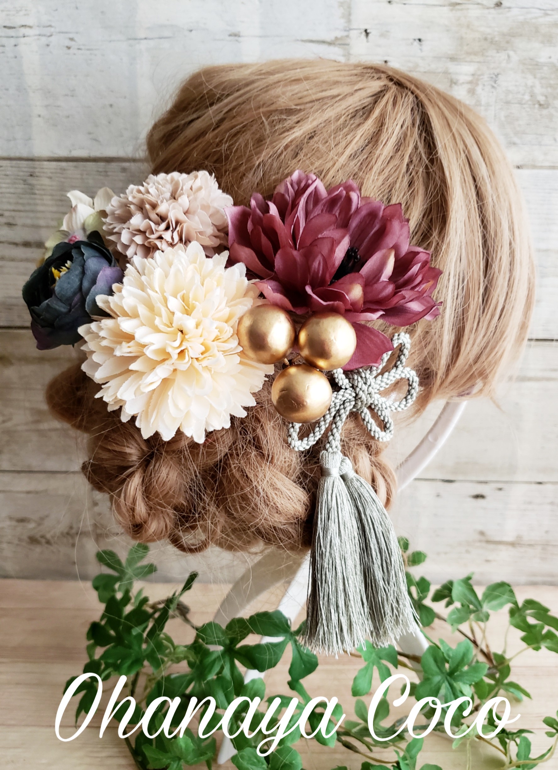 大人可愛い アンティーク風アネモネの髪飾り7点set No592 Iichi ハンドメイド クラフト作品 手仕事品の通販