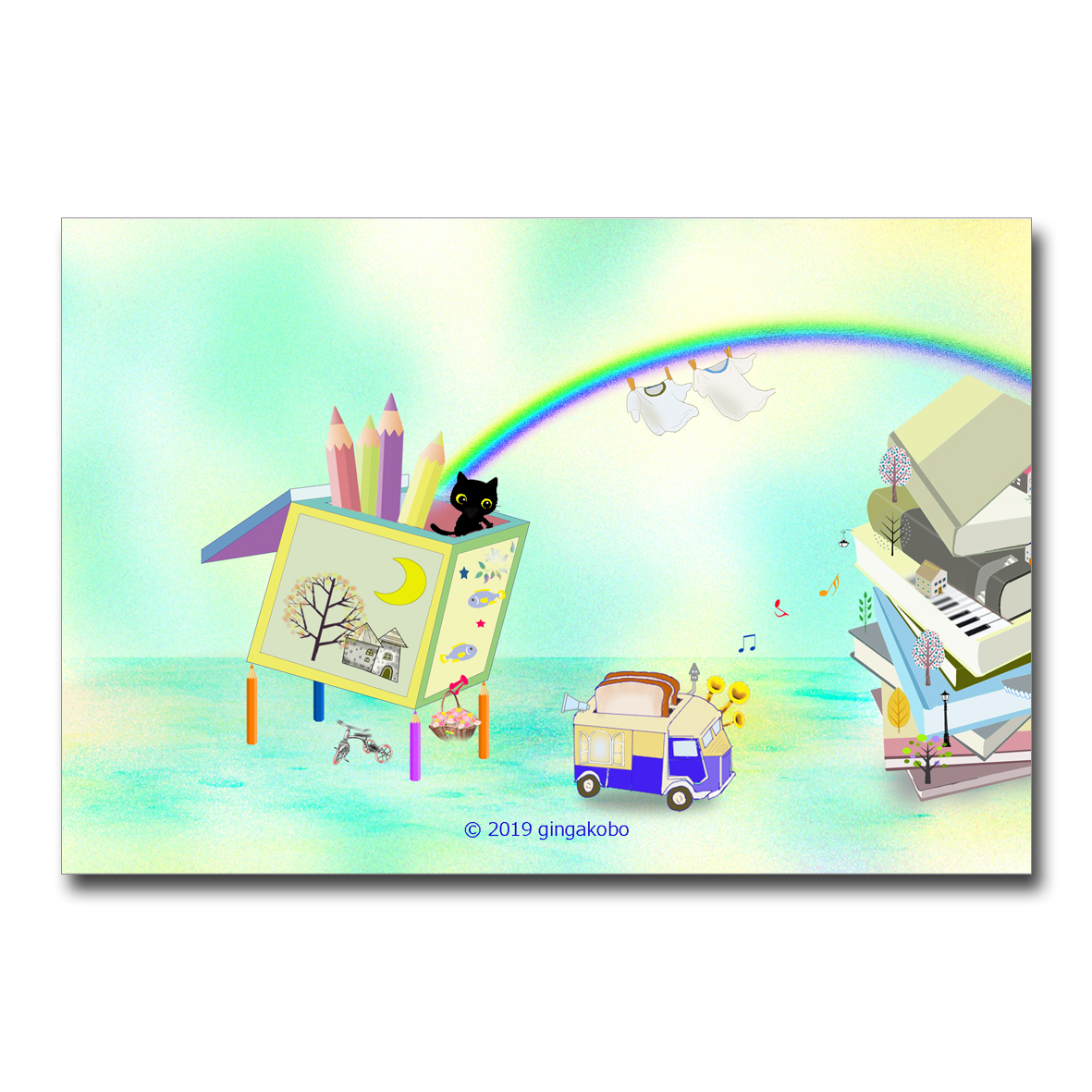 パ パ パン屋さんーーーー ちょっと待ってえ ほっこり癒しのイラストポストカード2枚組 No 5 Iichi ハンドメイド クラフト作品 手仕事品の通販