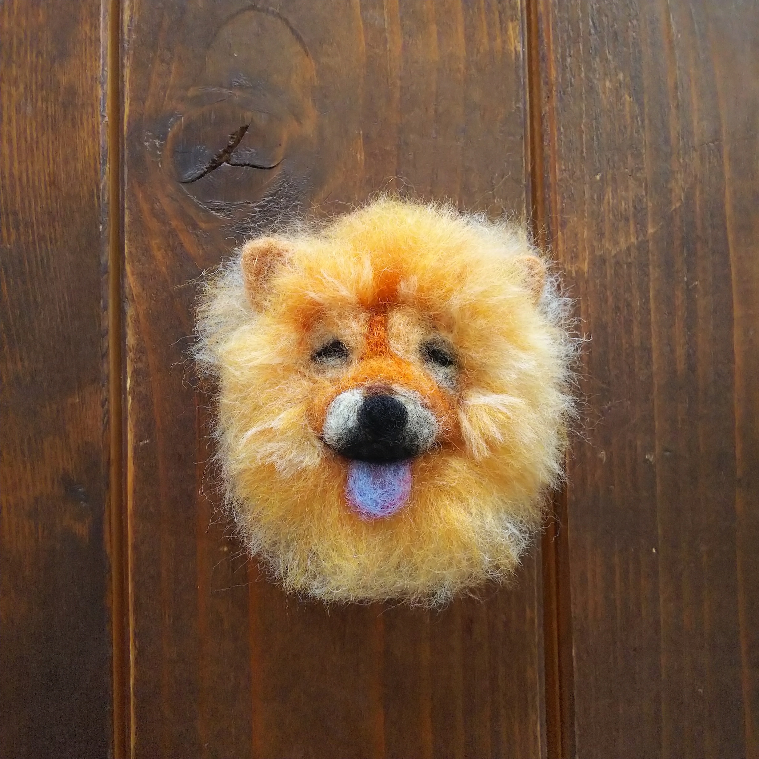 チャウチャウ犬の顔ブローチ Iichi ハンドメイド クラフト作品 手仕事品の通販