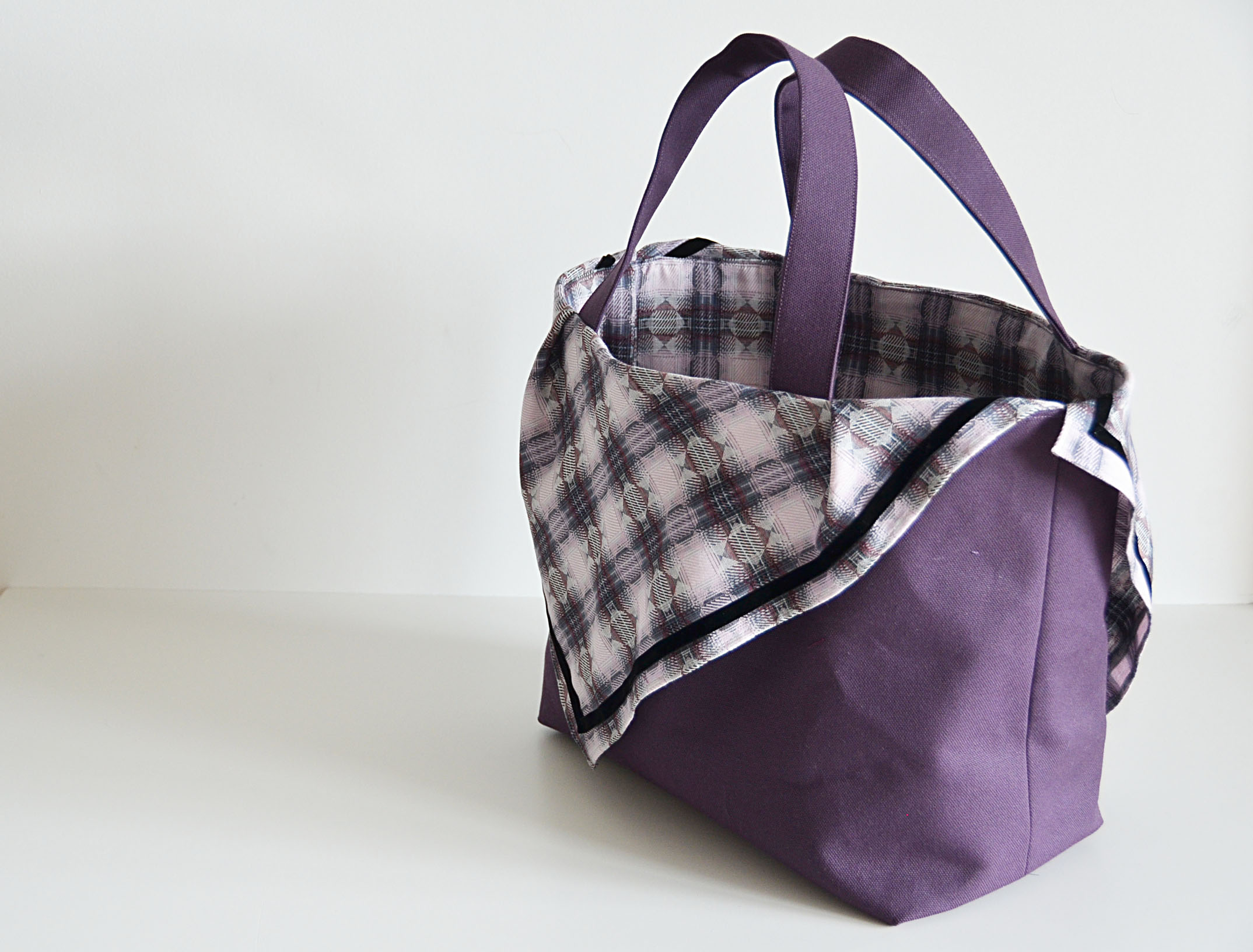 新作 スカーフトートバッグ パープル Iichi ハンドメイド クラフト作品 手仕事品の通販