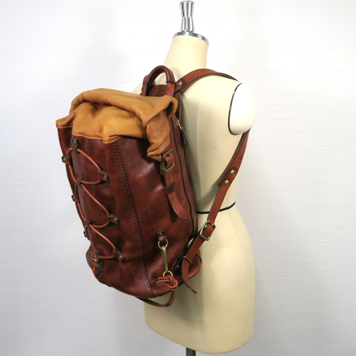 Roll Top Ruck Sack ロールトップリュック Iichi ハンドメイド クラフト作品 手仕事品の通販