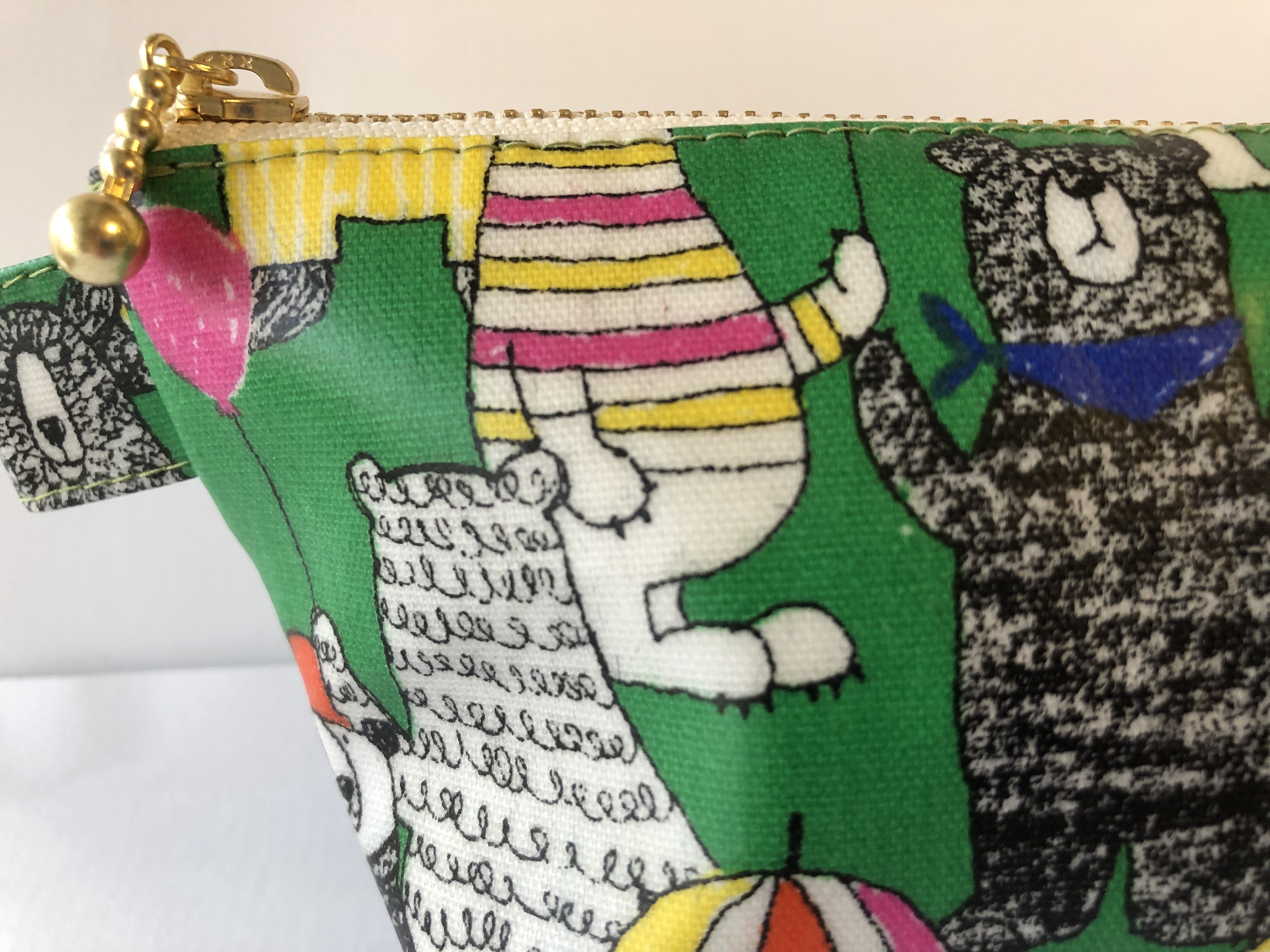 おしゃれくまさん ラミネートペンケース グリーン Iichi ハンドメイド クラフト作品 手仕事品の通販