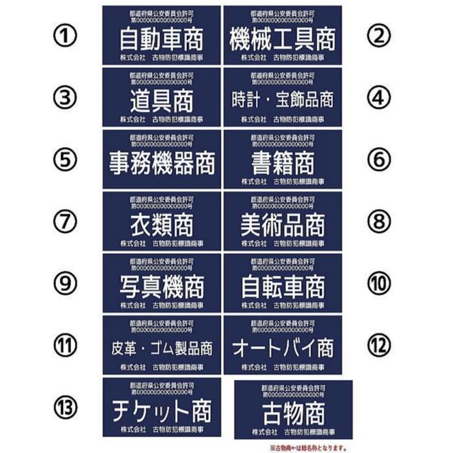 古物商プレートスタンド 【許可証】 標識 警察・公安委員会指定 2層板アクリル製彫刻【送料無料】 | iichi  ハンドメイド・クラフト作品・手仕事品の通販