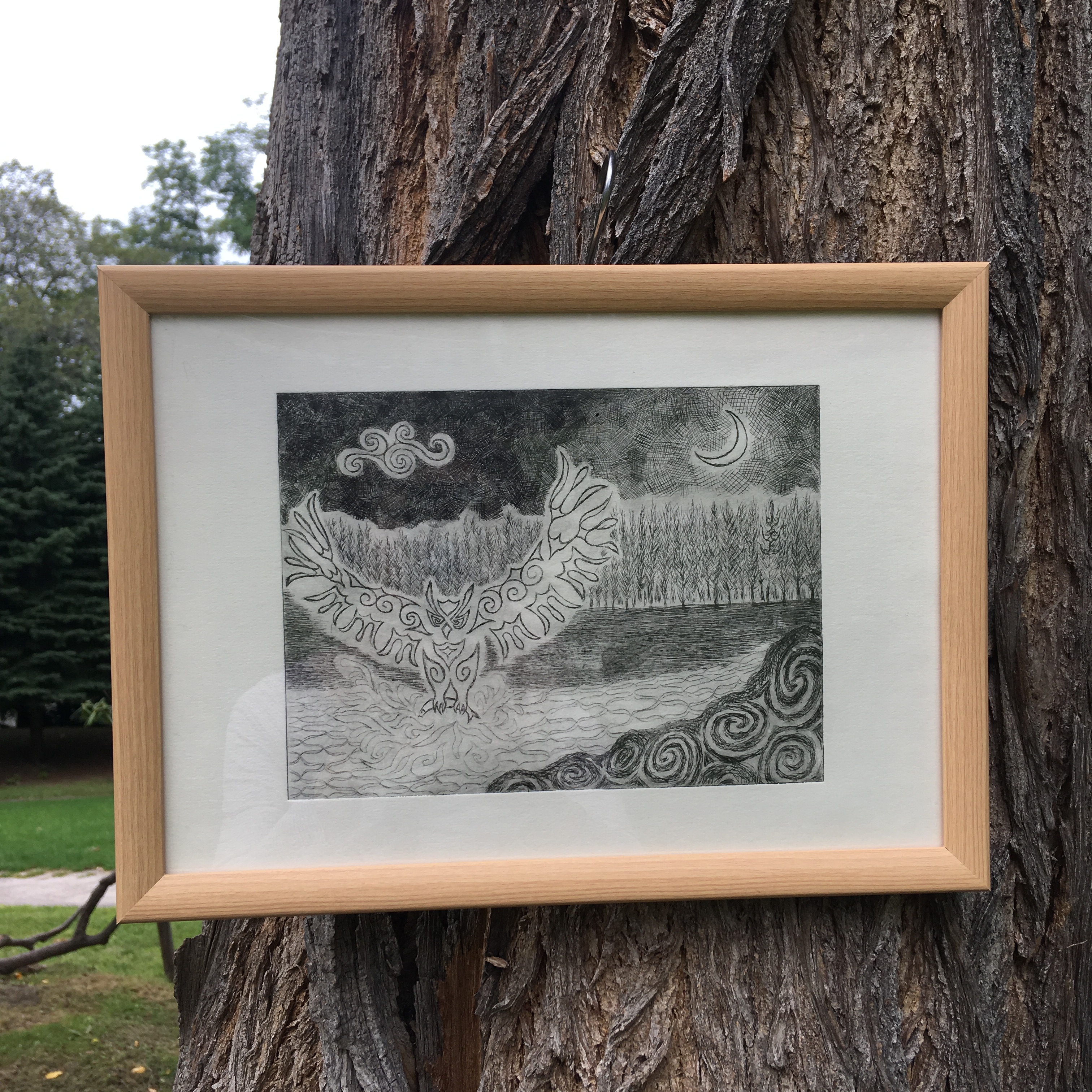 Sold Out カムイモシリからの飛翔 コタンコロカムイ エッチング 銅版画 Iichi ハンドメイド クラフト作品 手仕事品の通販