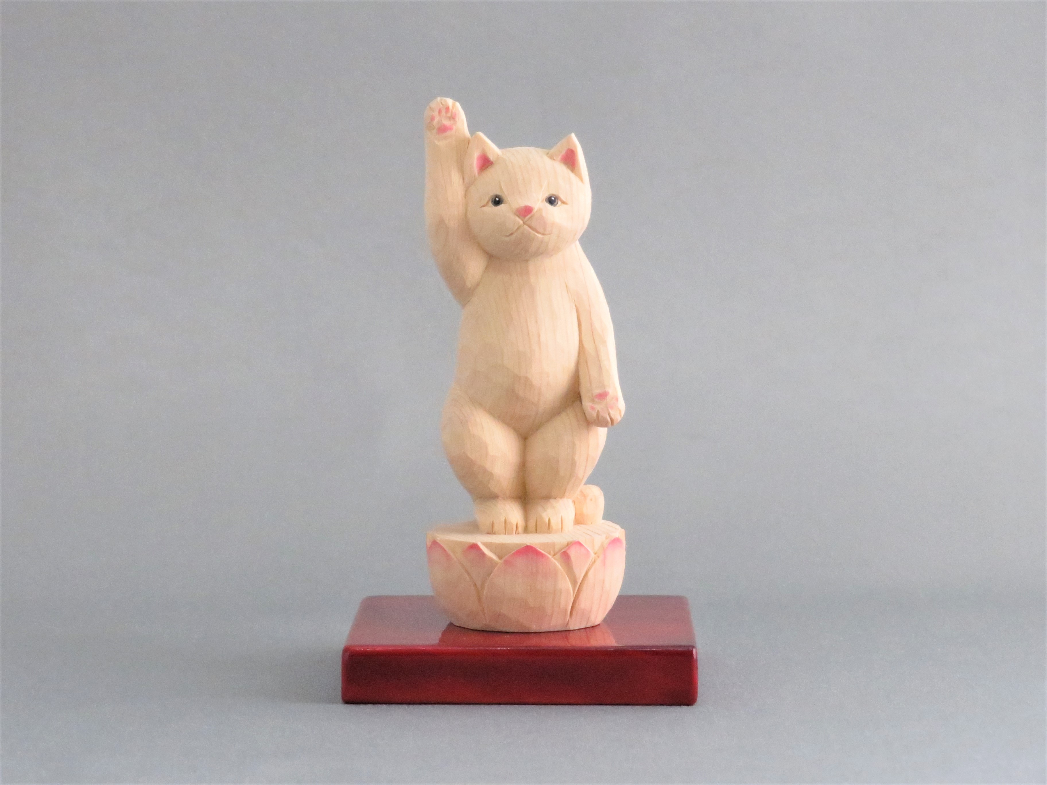 木彫り 誕生猫仏 猫仏1924 Iichi ハンドメイド クラフト作品 手仕事品の通販